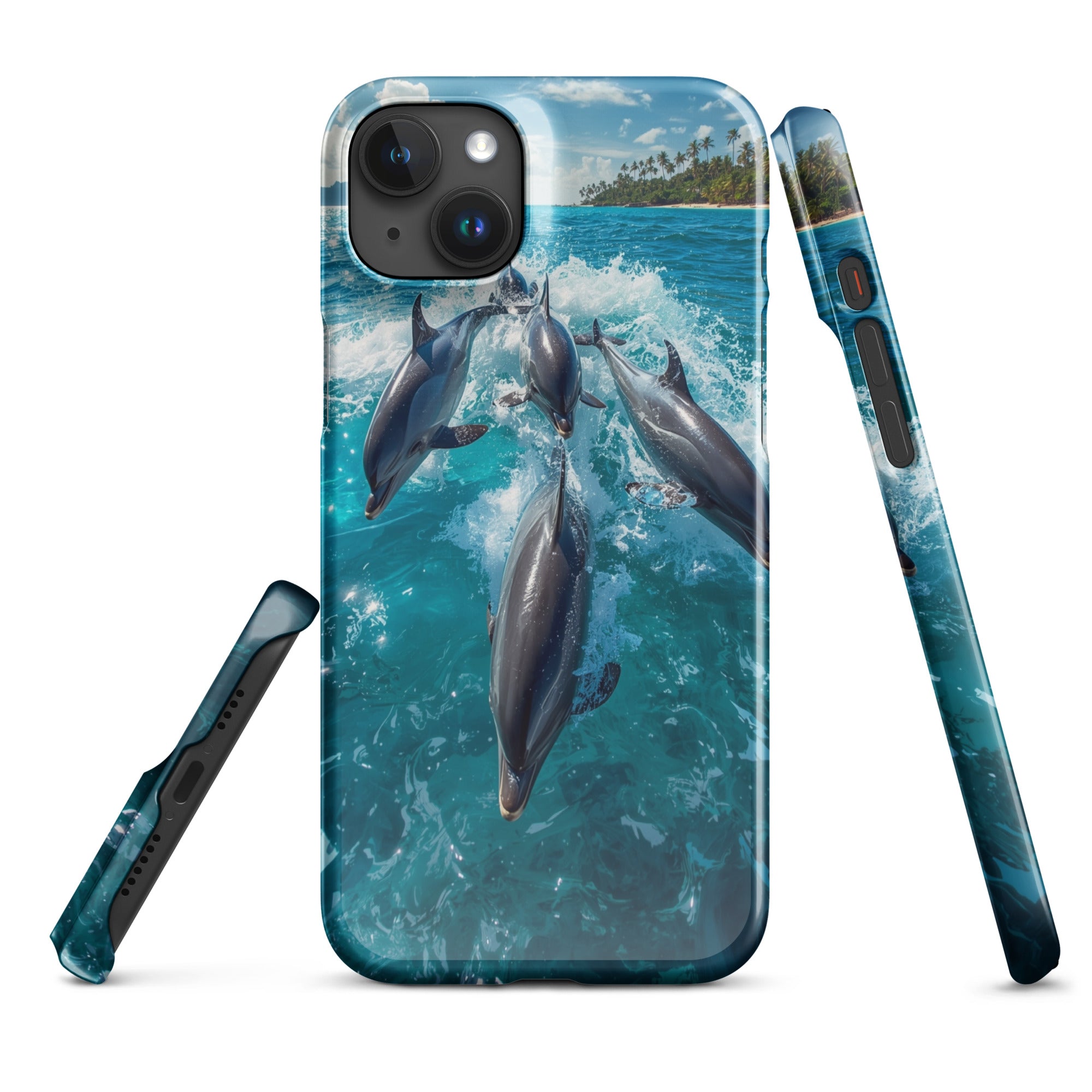 Foto di - Cover Resistente e Compatibile con Ricarica Wireless iPhone – Dolphins-Smartphone-Biiply
