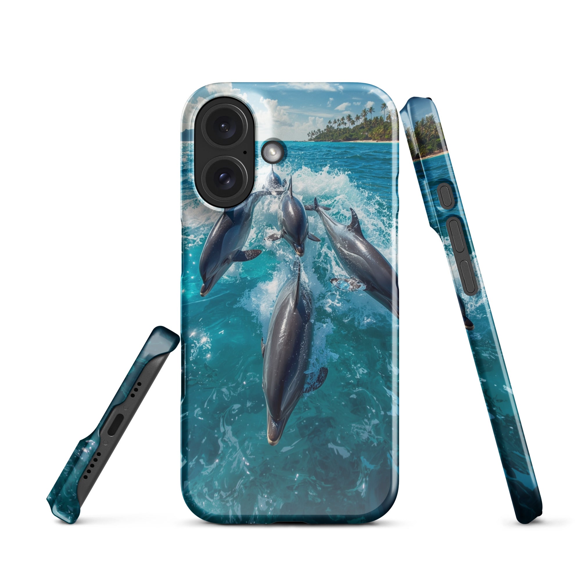 Foto di - Cover Resistente e Compatibile con Ricarica Wireless iPhone – Dolphins-Smartphone-Biiply