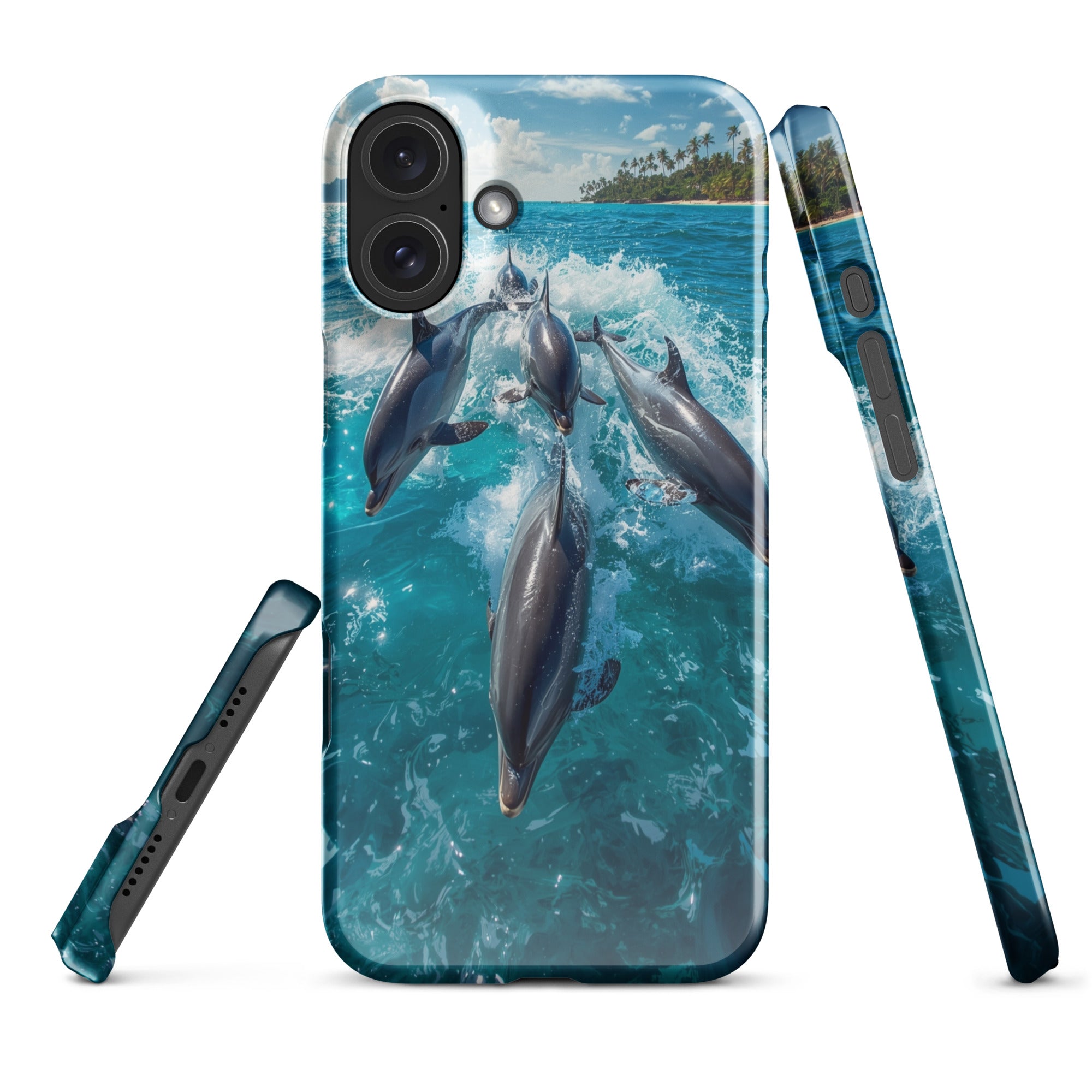 Foto di - Cover Resistente e Compatibile con Ricarica Wireless iPhone – Dolphins-Smartphone-Biiply