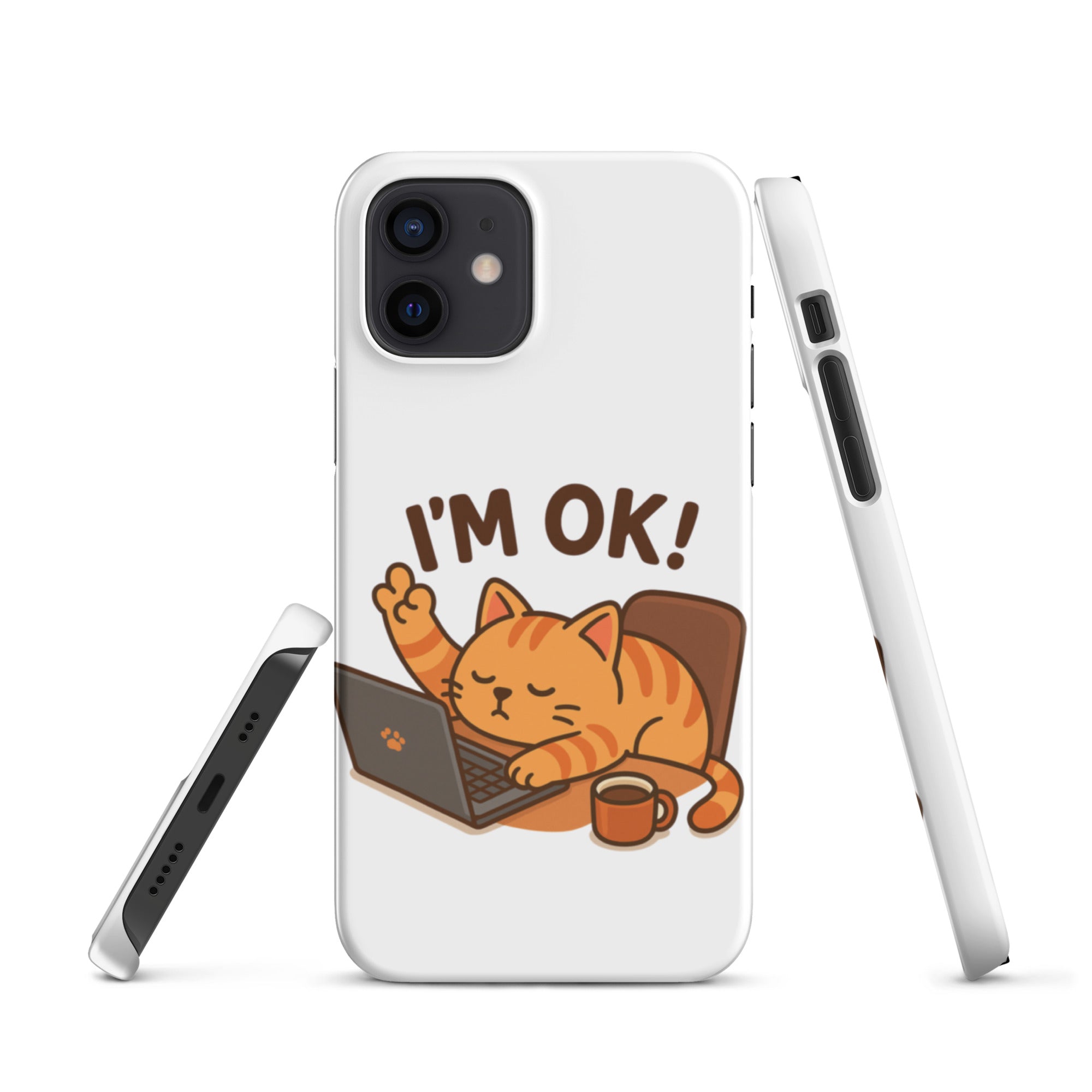 Foto di - Cover Resistente e Compatibile con Ricarica Wireless iPhone – Gattino I'm Ok-Smartphone-Biiply