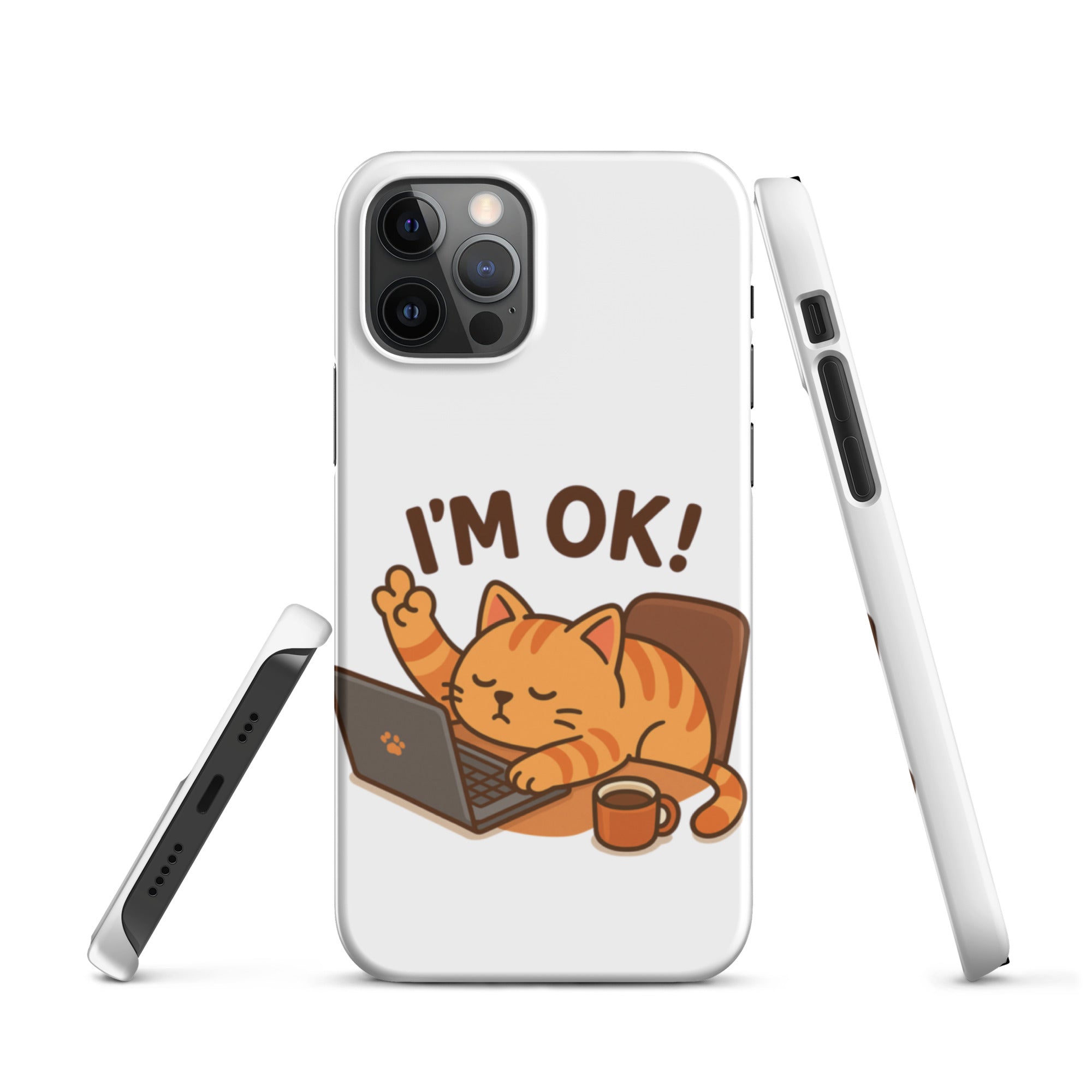 Foto di - Cover Resistente e Compatibile con Ricarica Wireless iPhone – Gattino I'm Ok-Smartphone-Biiply
