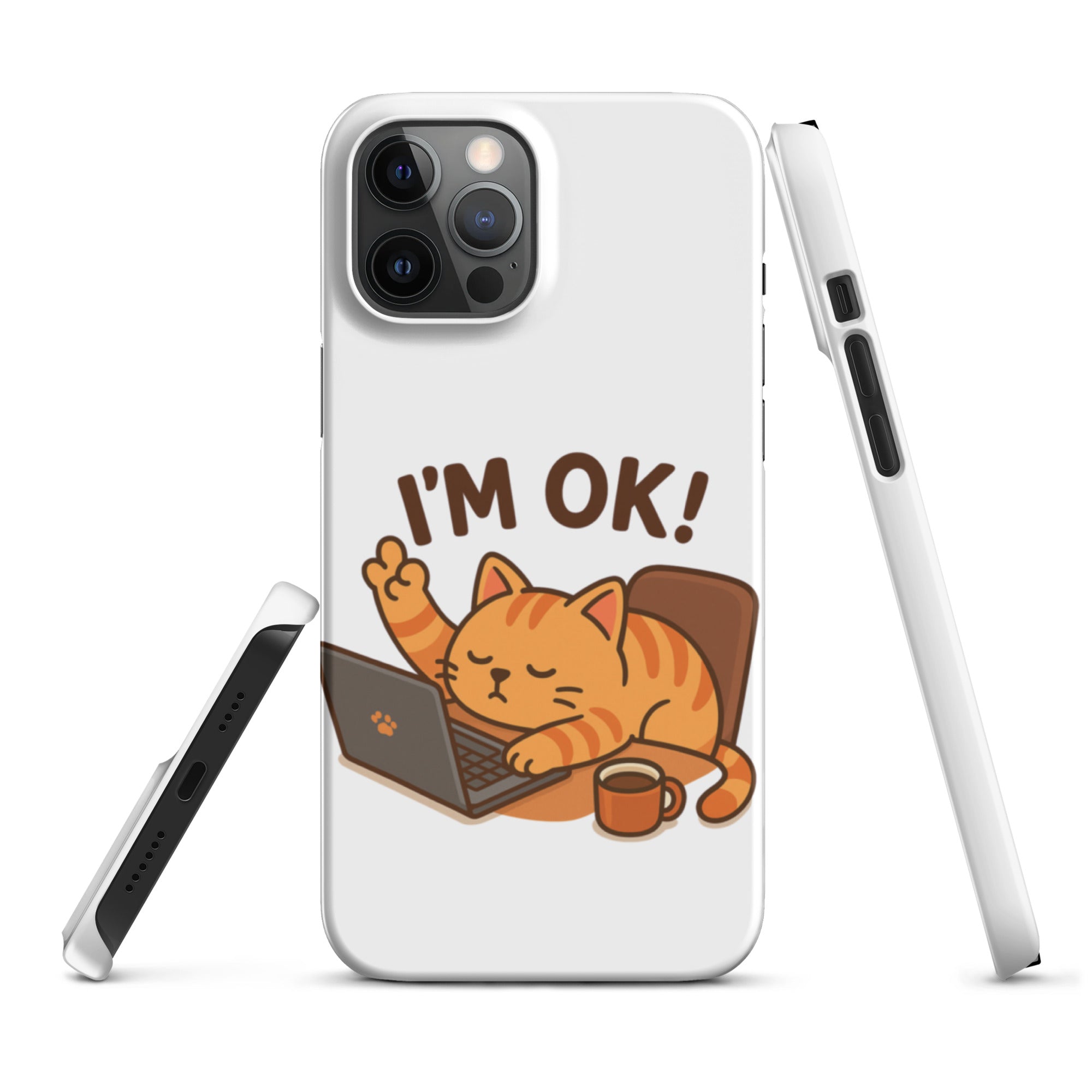 Foto di - Cover Resistente e Compatibile con Ricarica Wireless iPhone – Gattino I'm Ok-Smartphone-Biiply