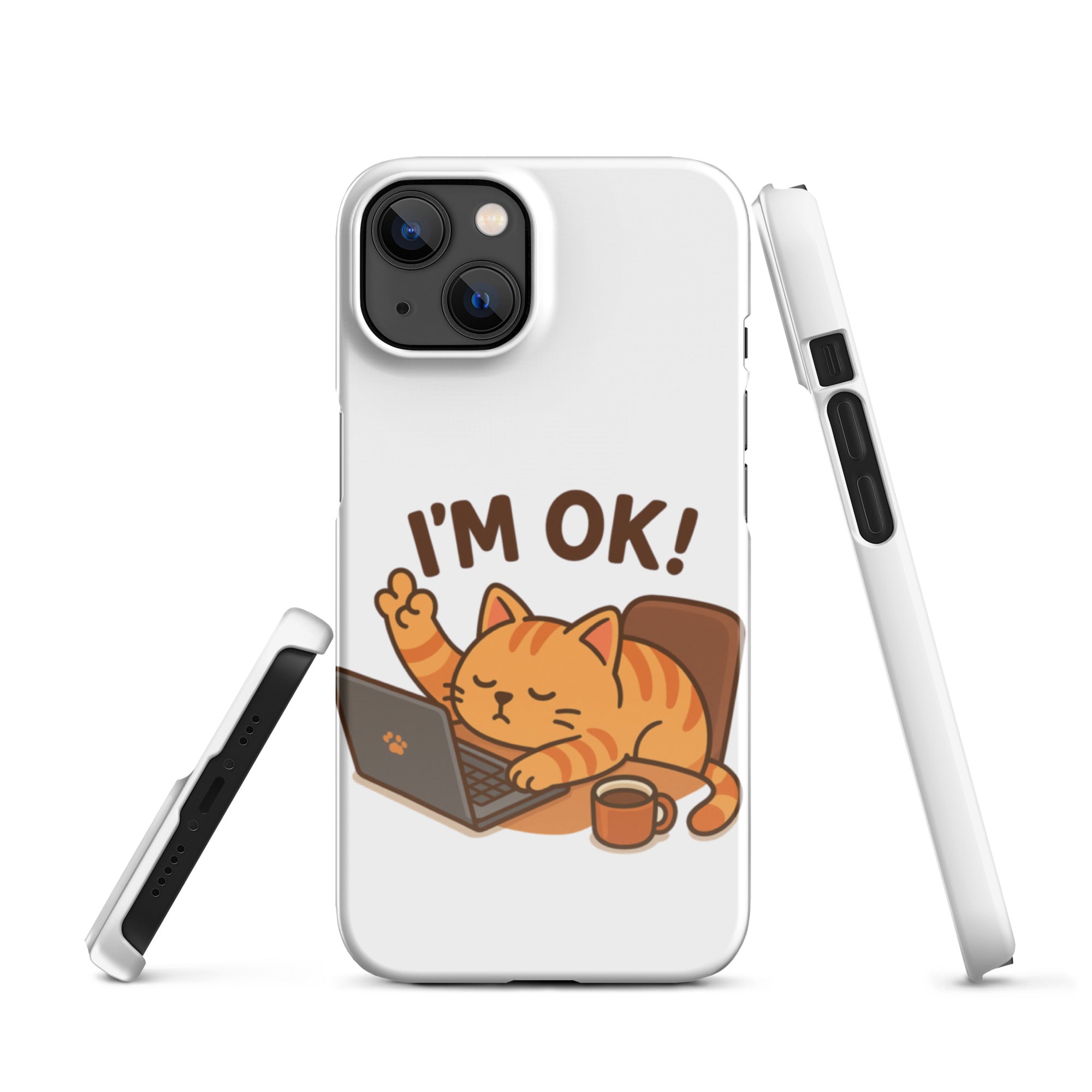 Foto di - Cover Resistente e Compatibile con Ricarica Wireless iPhone – Gattino I'm Ok-Smartphone-Biiply