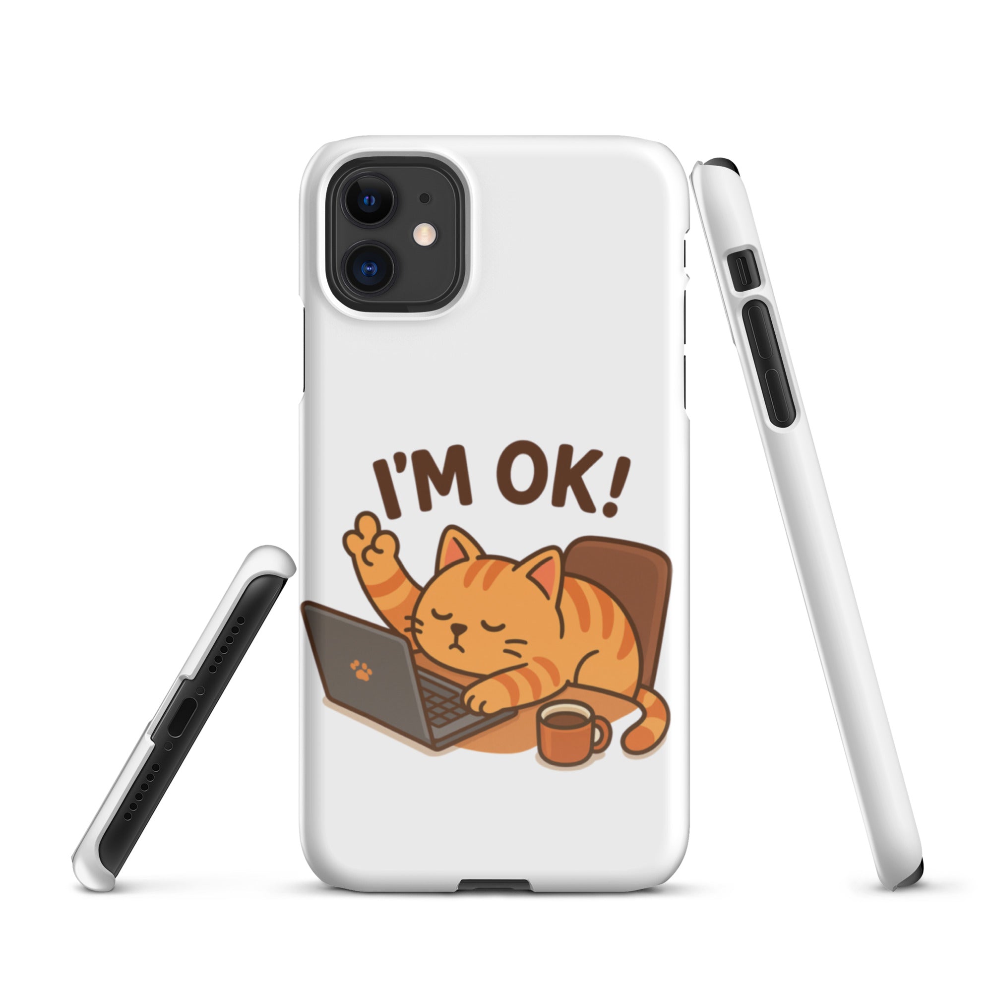 Foto di - Cover Resistente e Compatibile con Ricarica Wireless iPhone – Gattino I'm Ok-Smartphone-Biiply