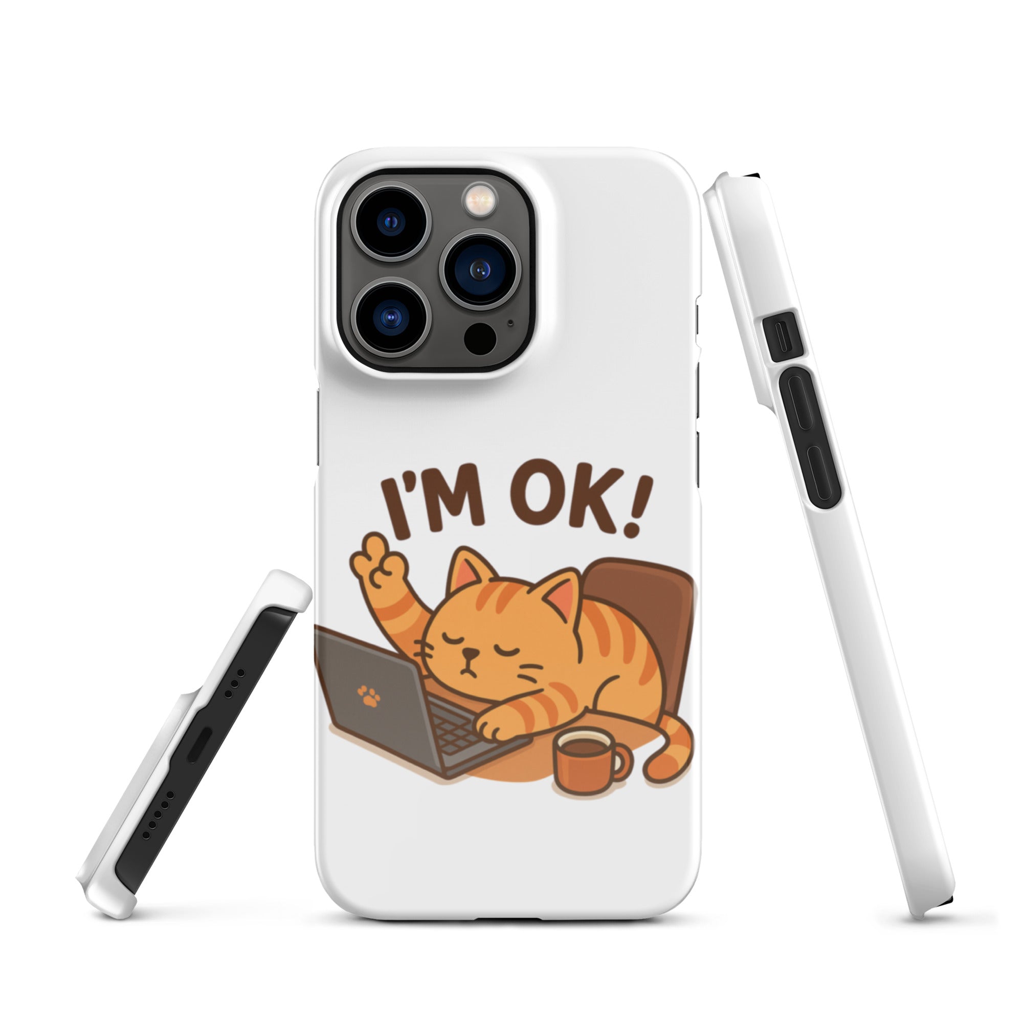 Foto di - Cover Resistente e Compatibile con Ricarica Wireless iPhone – Gattino I'm Ok-Smartphone-Biiply