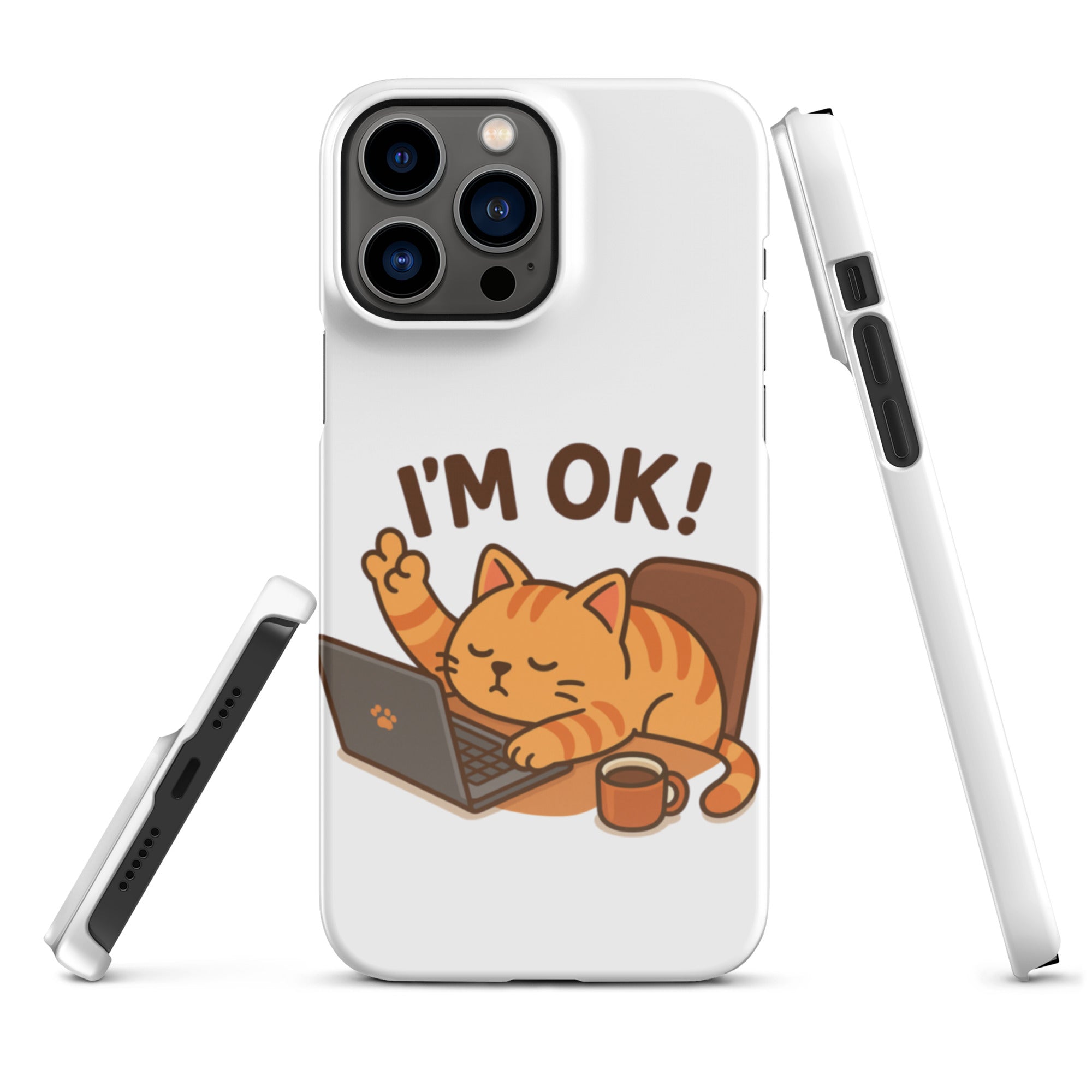 Foto di - Cover Resistente e Compatibile con Ricarica Wireless iPhone – Gattino I'm Ok-Smartphone-Biiply