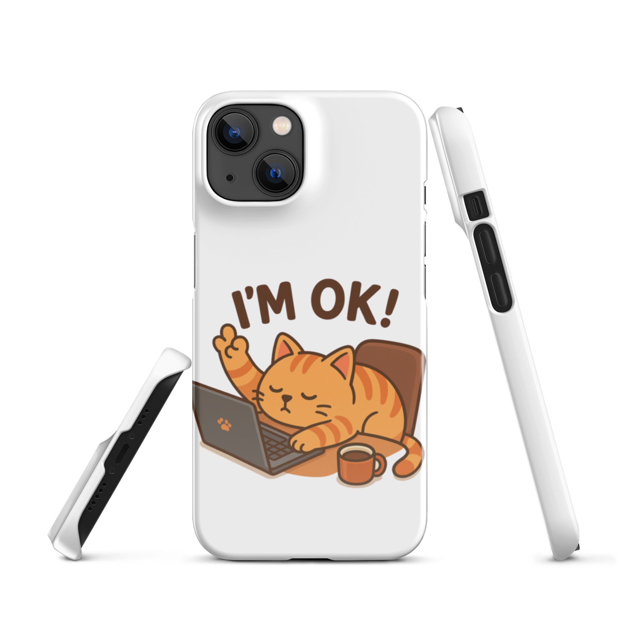 Foto di - Cover Resistente e Compatibile con Ricarica Wireless iPhone – Gattino I'm Ok-Smartphone-Biiply