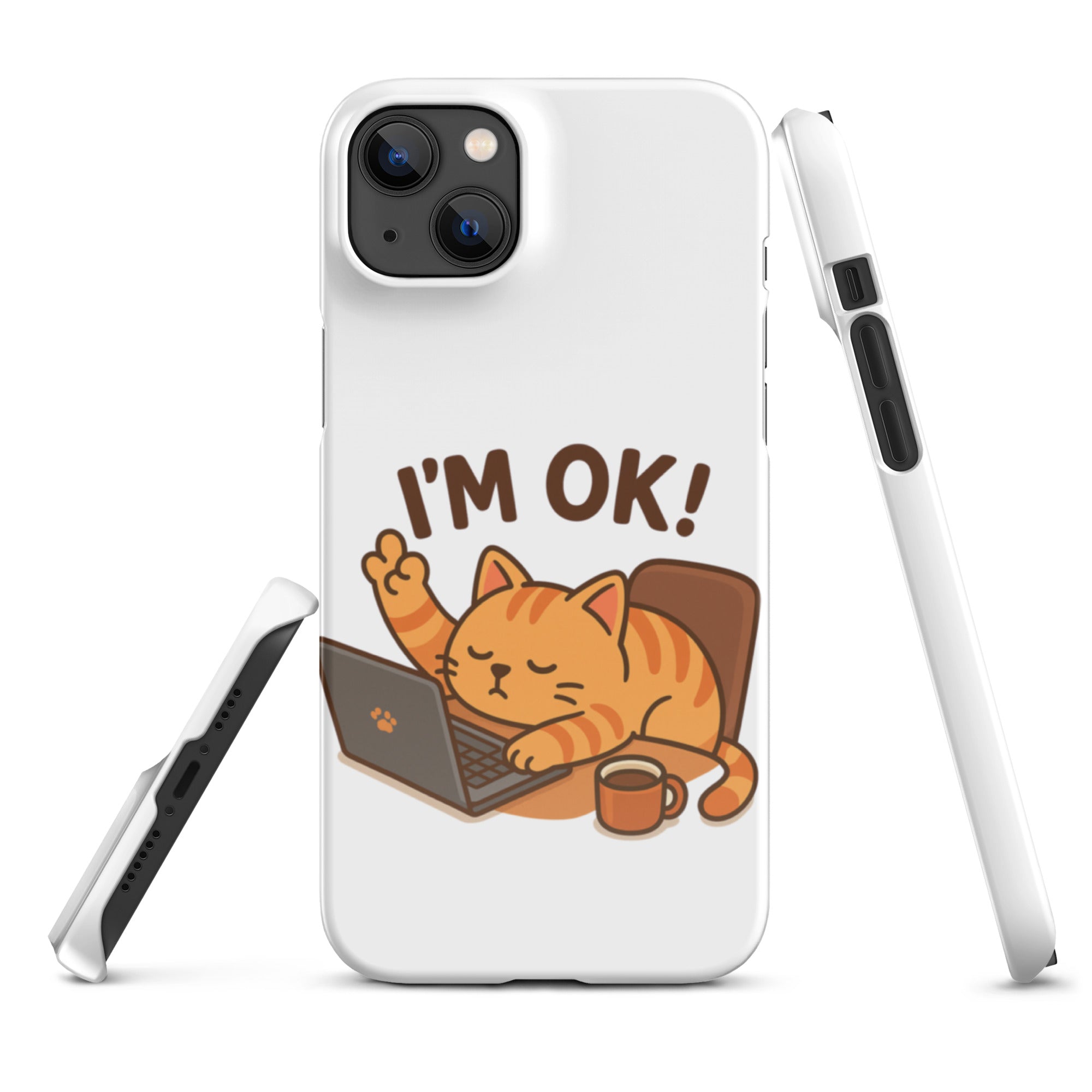 Foto di - Cover Resistente e Compatibile con Ricarica Wireless iPhone – Gattino I'm Ok-Smartphone-Biiply