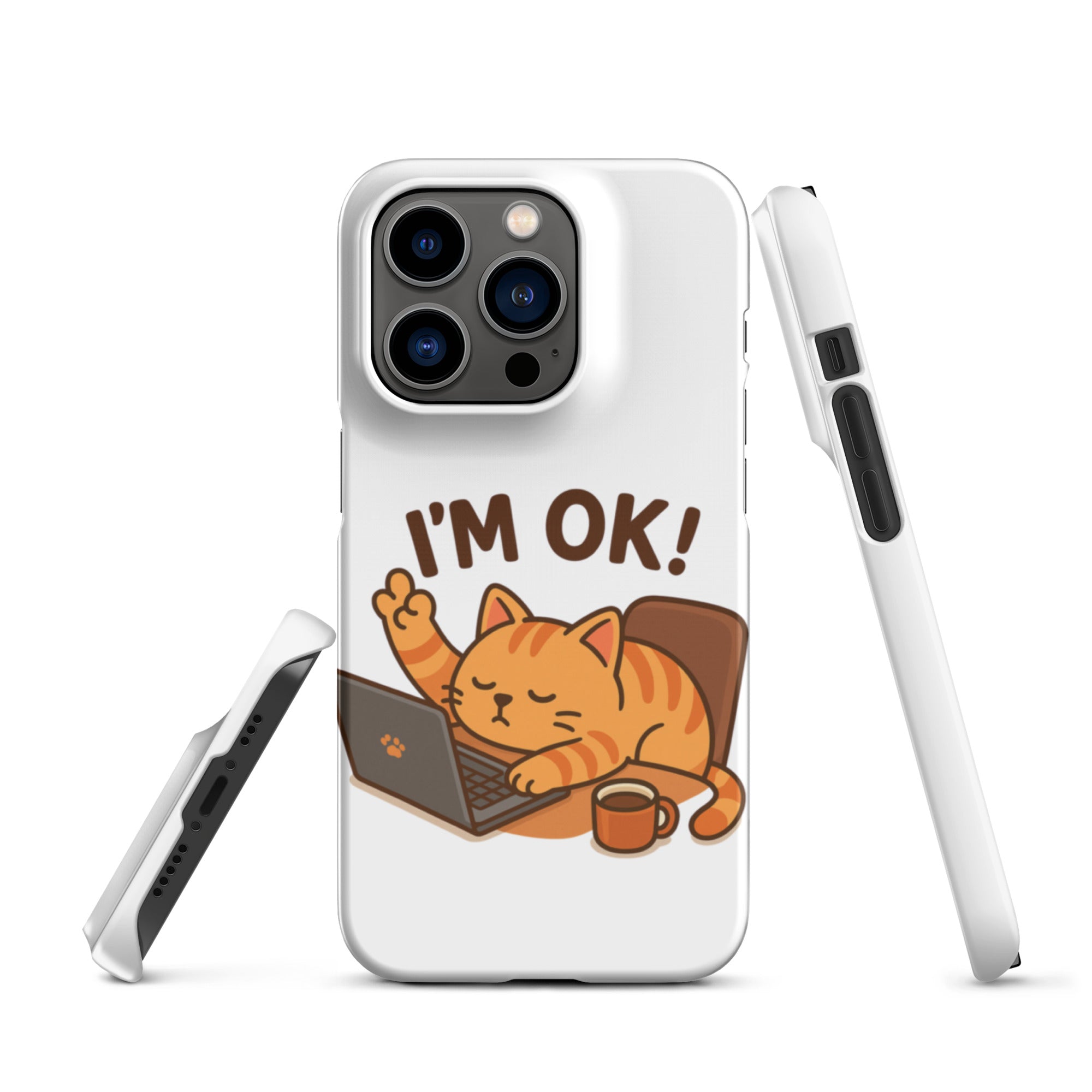 Foto di - Cover Resistente e Compatibile con Ricarica Wireless iPhone – Gattino I'm Ok-Smartphone-Biiply