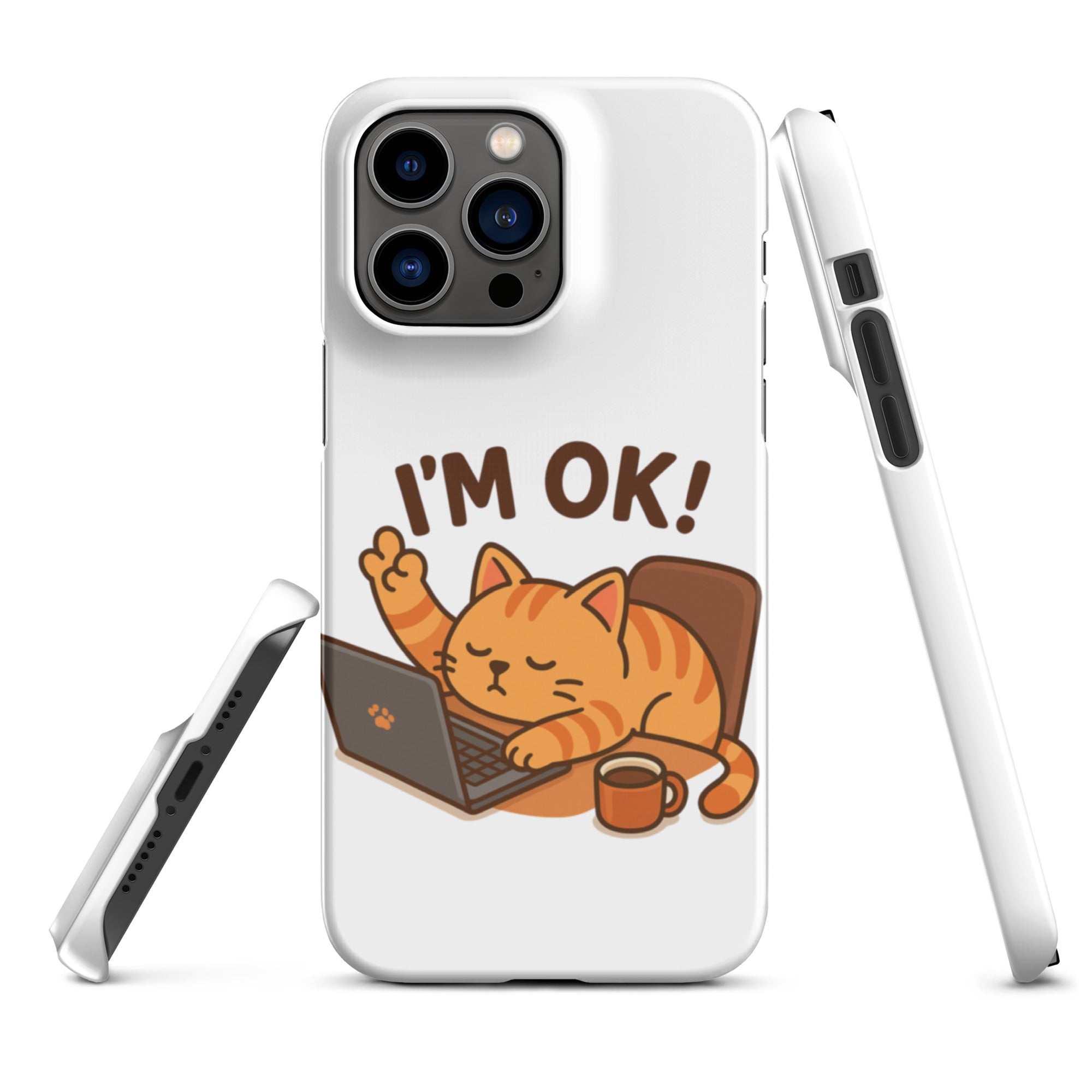 Foto di - Cover Resistente e Compatibile con Ricarica Wireless iPhone – Gattino I'm Ok-Smartphone-Biiply