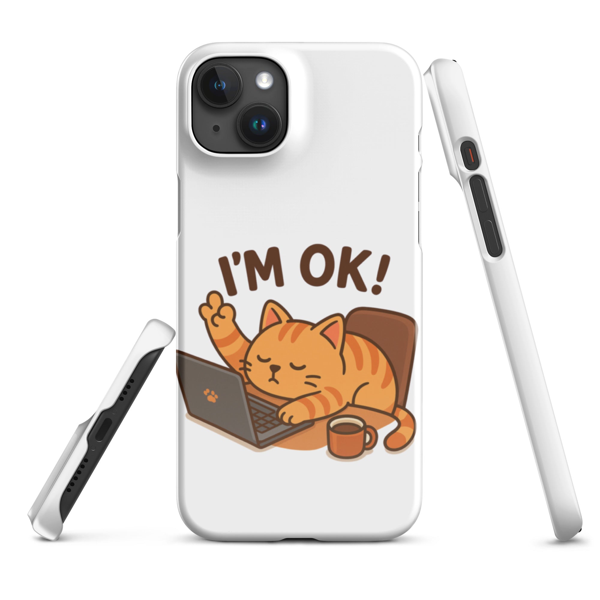 Foto di - Cover Resistente e Compatibile con Ricarica Wireless iPhone – Gattino I'm Ok-Smartphone-Biiply