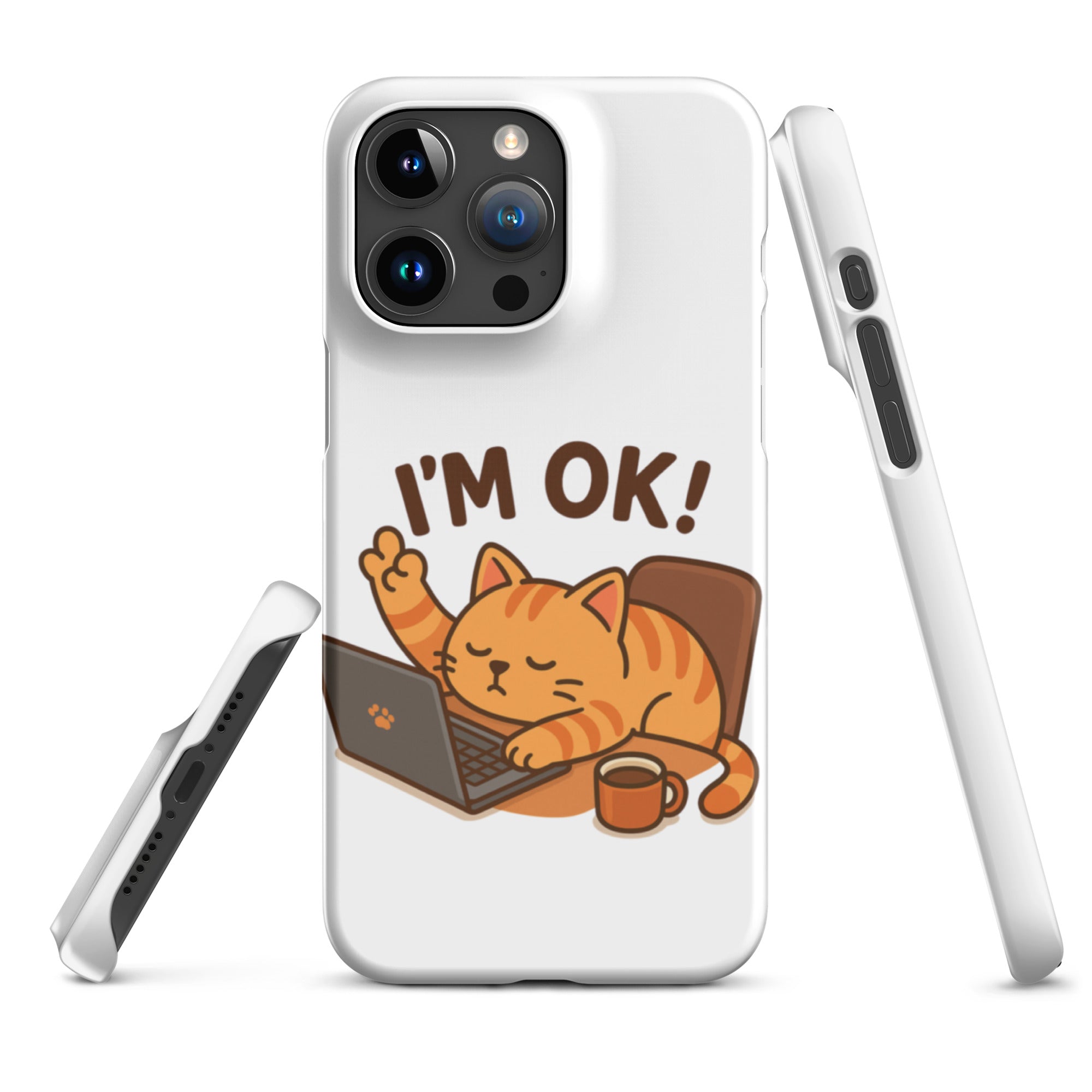 Foto di - Cover Resistente e Compatibile con Ricarica Wireless iPhone – Gattino I'm Ok-Smartphone-Biiply