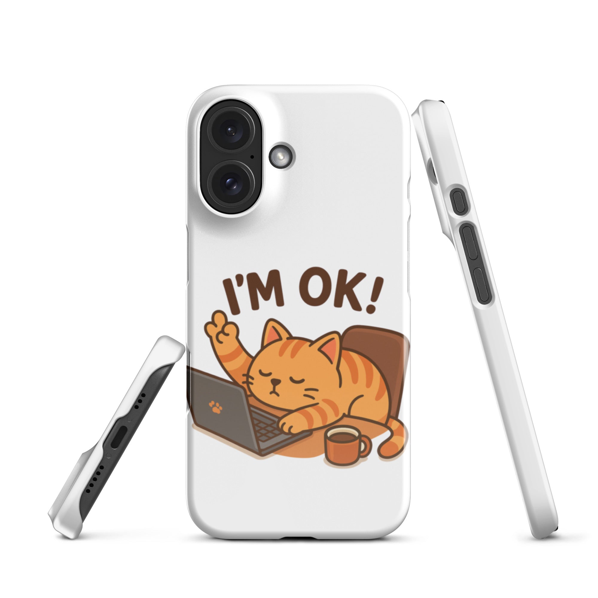 Foto di - Cover Resistente e Compatibile con Ricarica Wireless iPhone – Gattino I'm Ok-Smartphone-Biiply