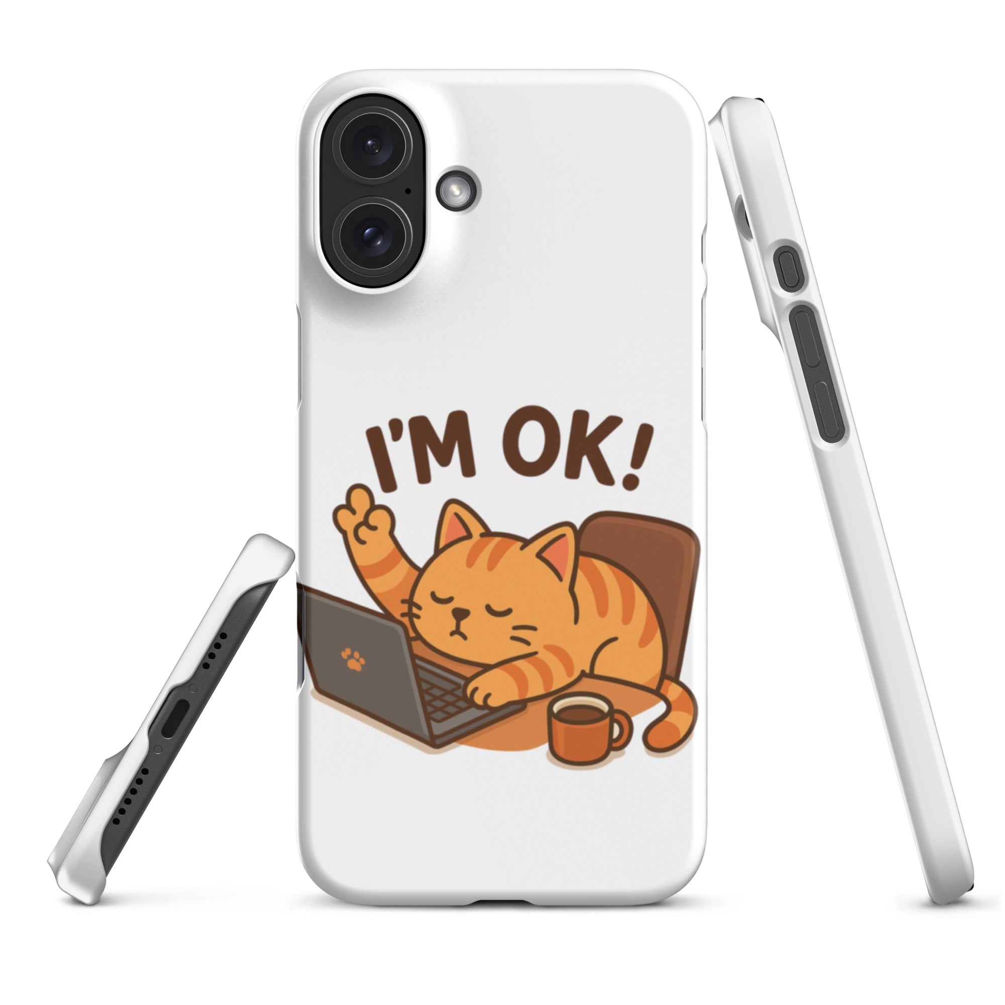 Foto di - Cover Resistente e Compatibile con Ricarica Wireless iPhone – Gattino I'm Ok-Smartphone-Biiply