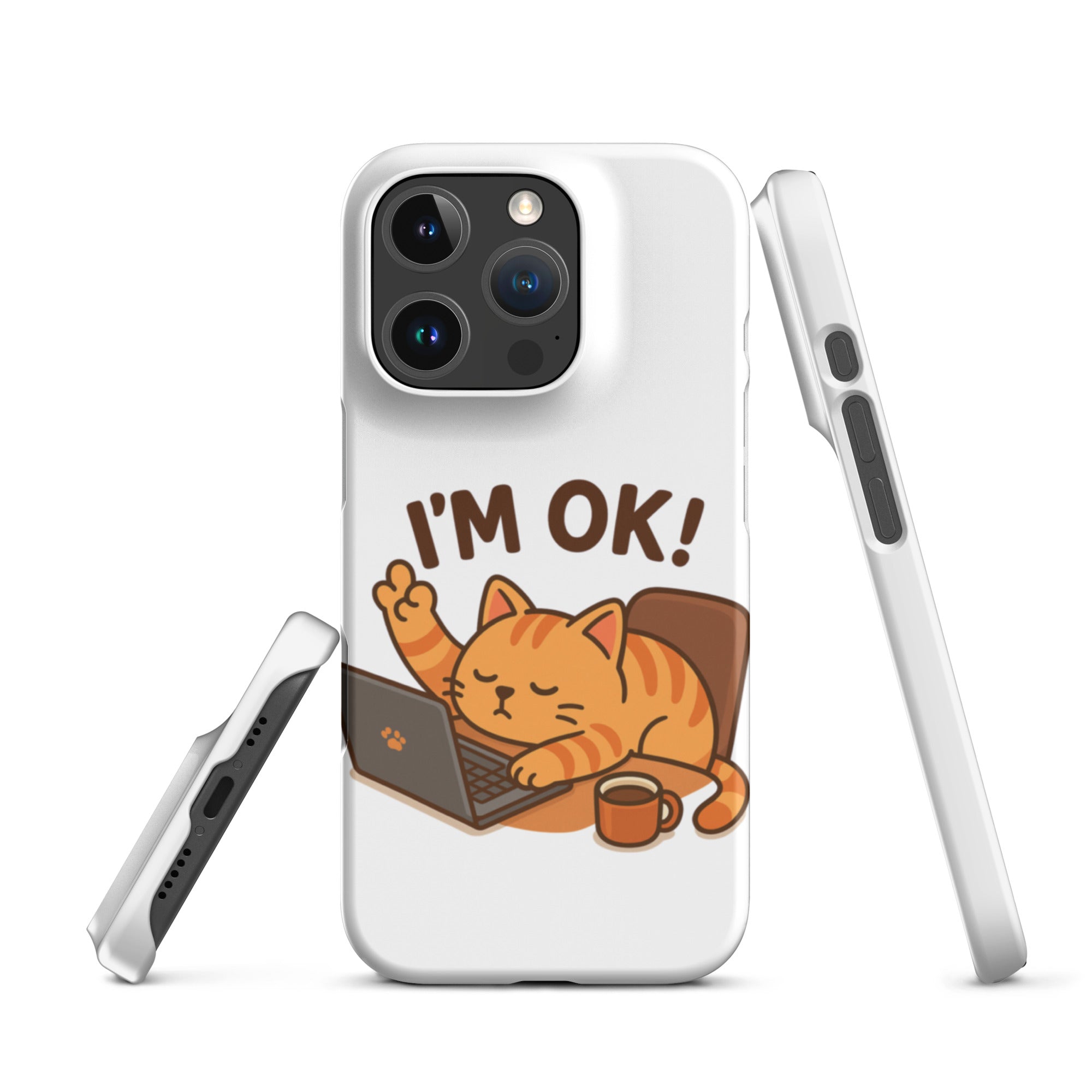 Foto di - Cover Resistente e Compatibile con Ricarica Wireless iPhone – Gattino I'm Ok-Smartphone-Biiply