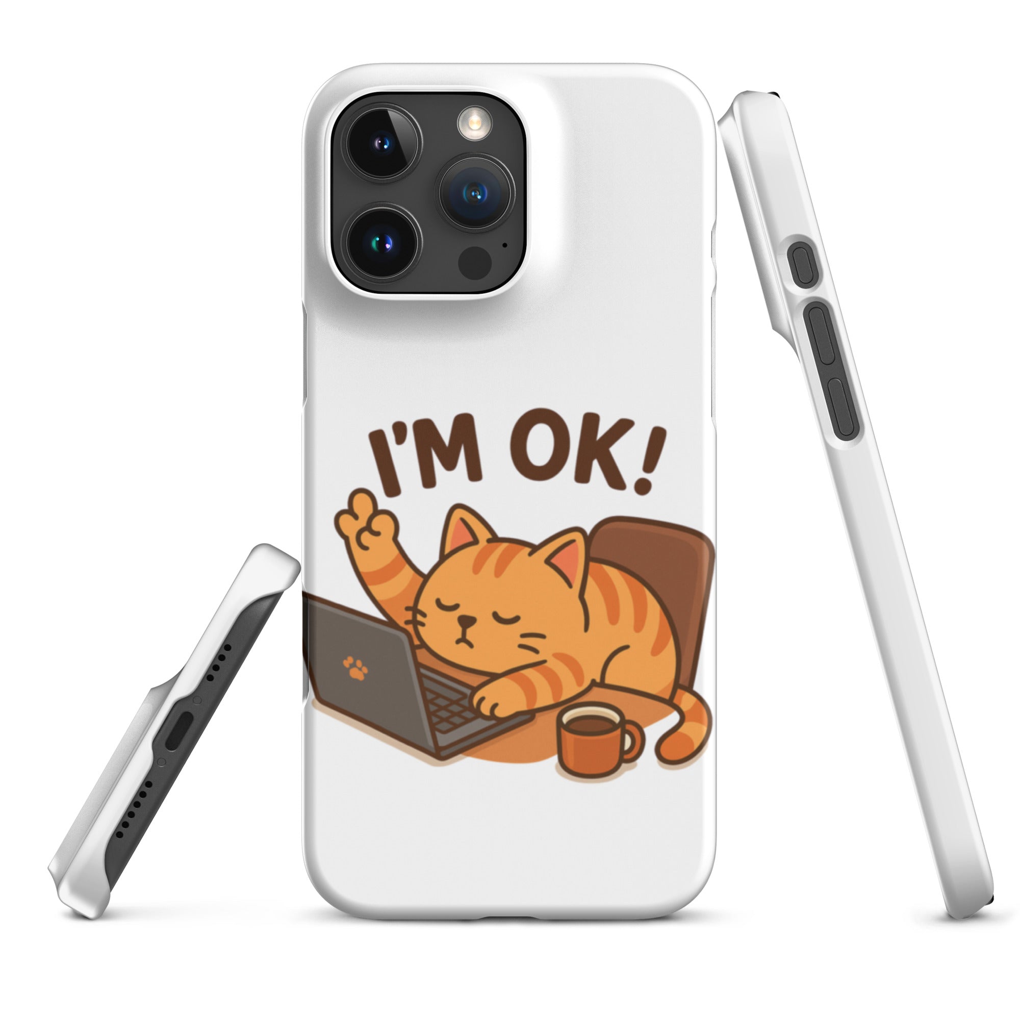 Foto di - Cover Resistente e Compatibile con Ricarica Wireless iPhone – Gattino I'm Ok-Smartphone-Biiply