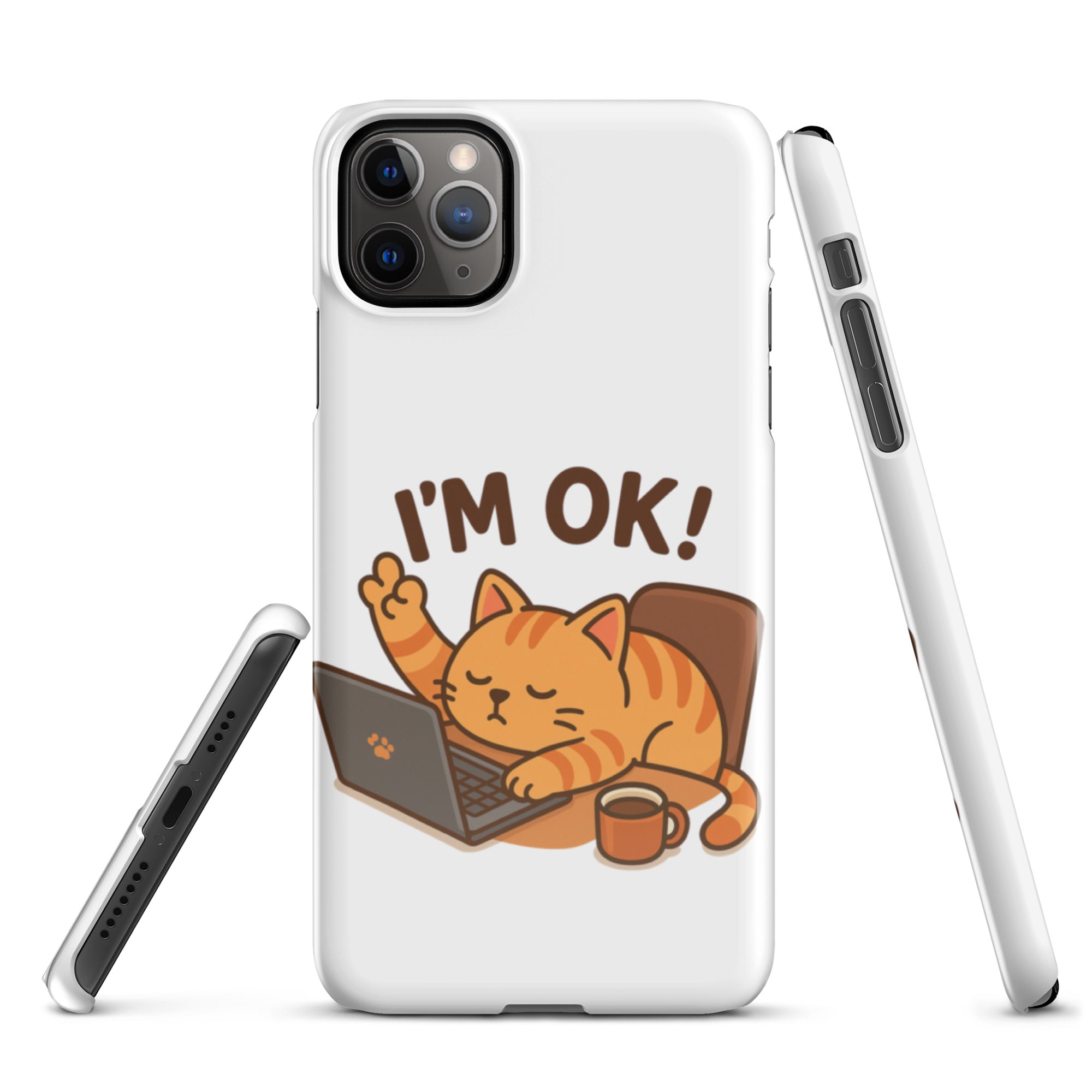 Foto di - Cover Resistente e Compatibile con Ricarica Wireless iPhone – Gattino I'm Ok-Smartphone-Biiply