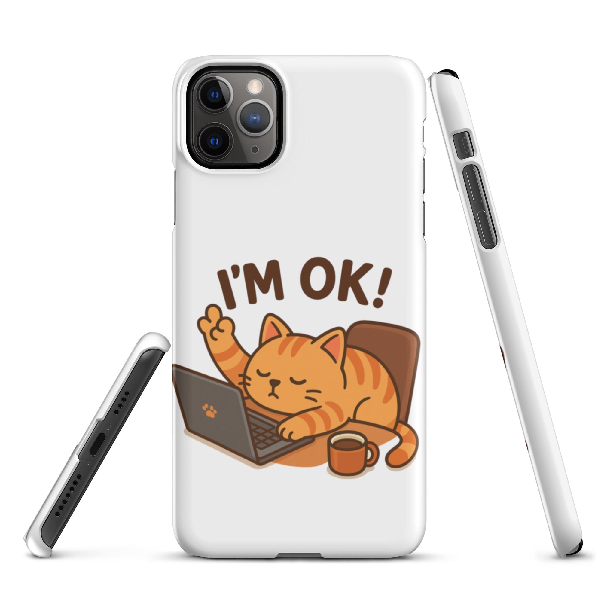 Foto di - Cover Resistente e Compatibile con Ricarica Wireless iPhone – Gattino I'm Ok-Smartphone-Biiply