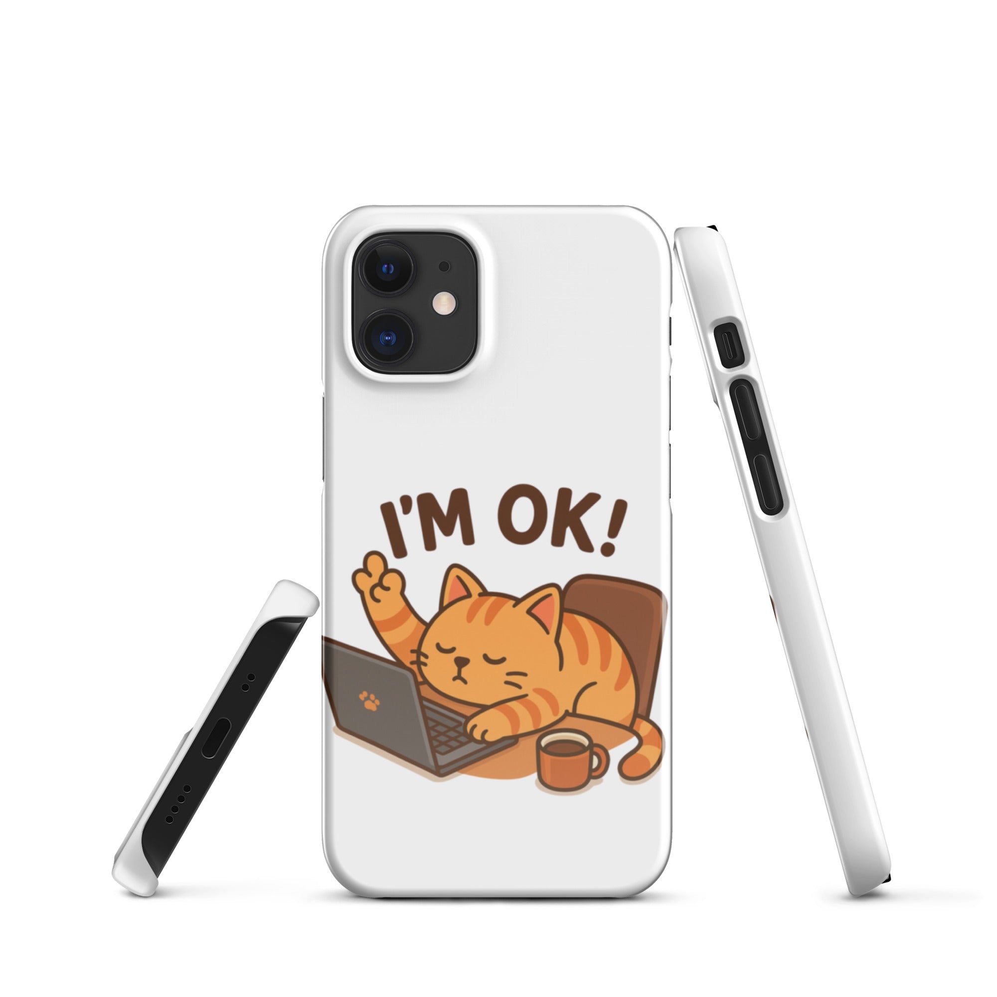 Foto di - Cover Resistente e Compatibile con Ricarica Wireless iPhone – Gattino I'm Ok-Smartphone-Biiply