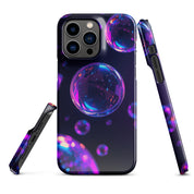 Foto di - Cover Resistente e Compatibile con Ricarica Wireless iPhone – Purple Bubbles-Smartphone-Biiply