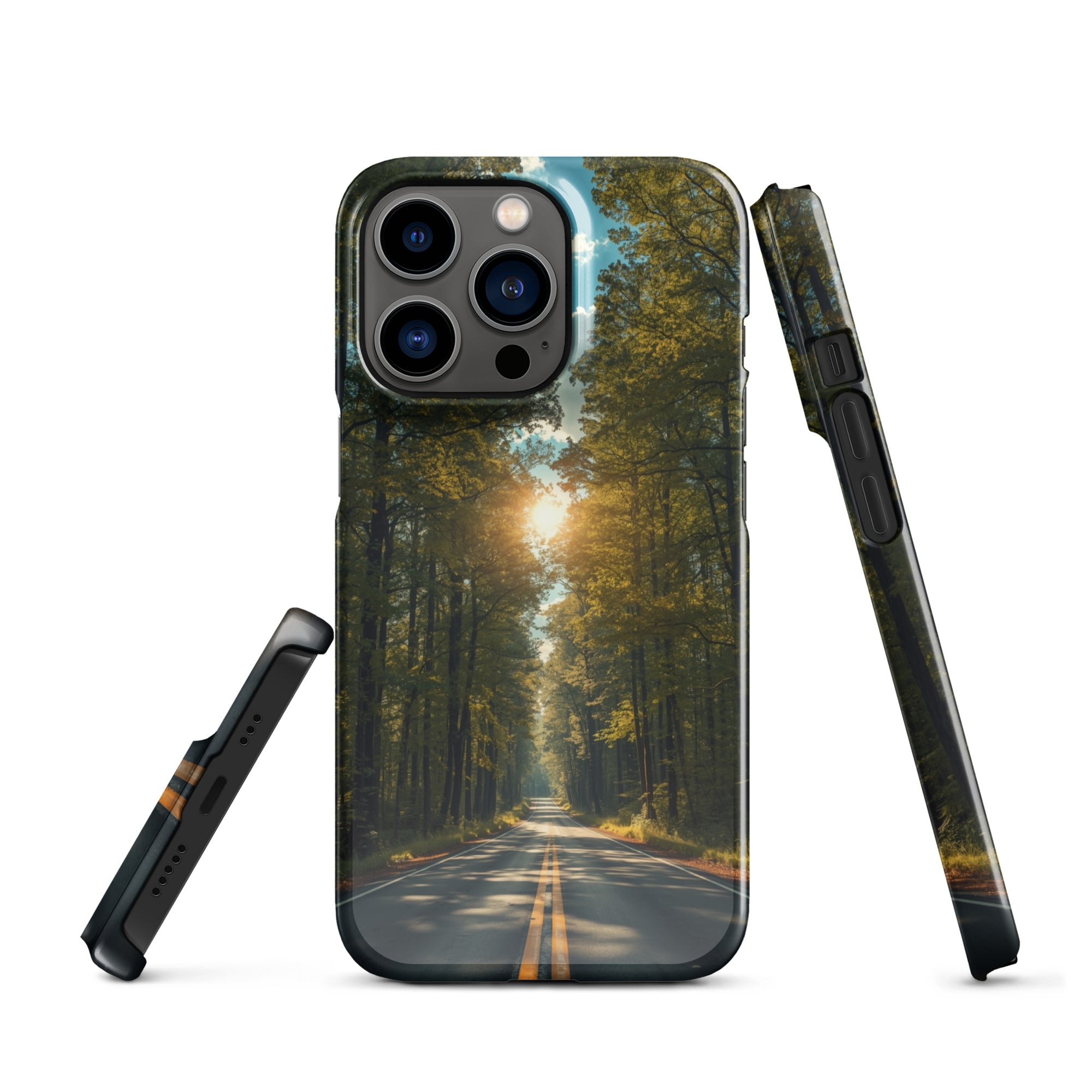 Foto di - Cover Resistente e Compatibile con Ricarica Wireless iPhone – Tree Lined Street-Smartphone-Biiply