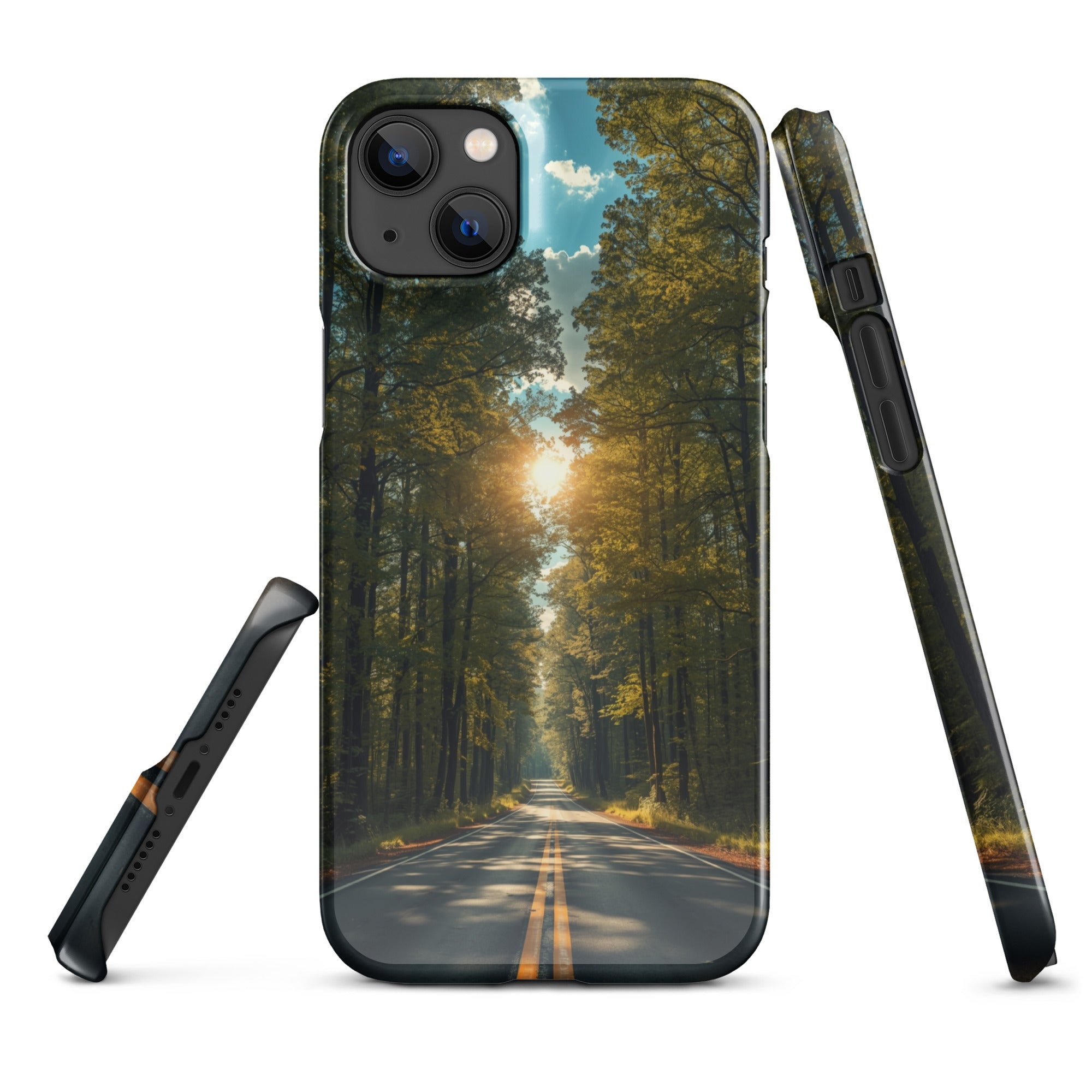 Foto di - Cover Resistente e Compatibile con Ricarica Wireless iPhone – Tree Lined Street-Smartphone-Biiply