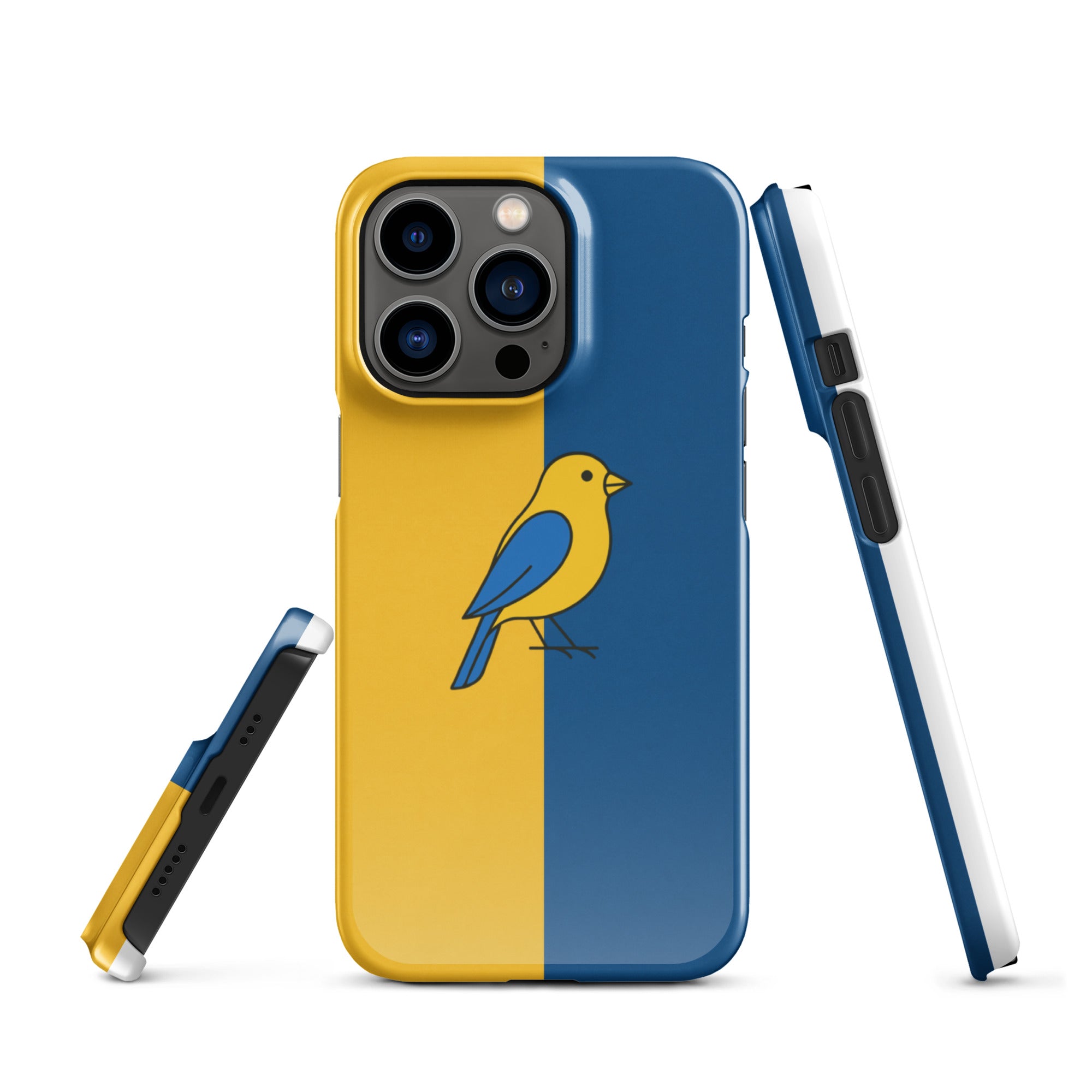 Foto di - Cover Resistente e Compatibile con Ricarica Wireless iPhone – Uccellino Giallo Blu-Smartphone-Biiply