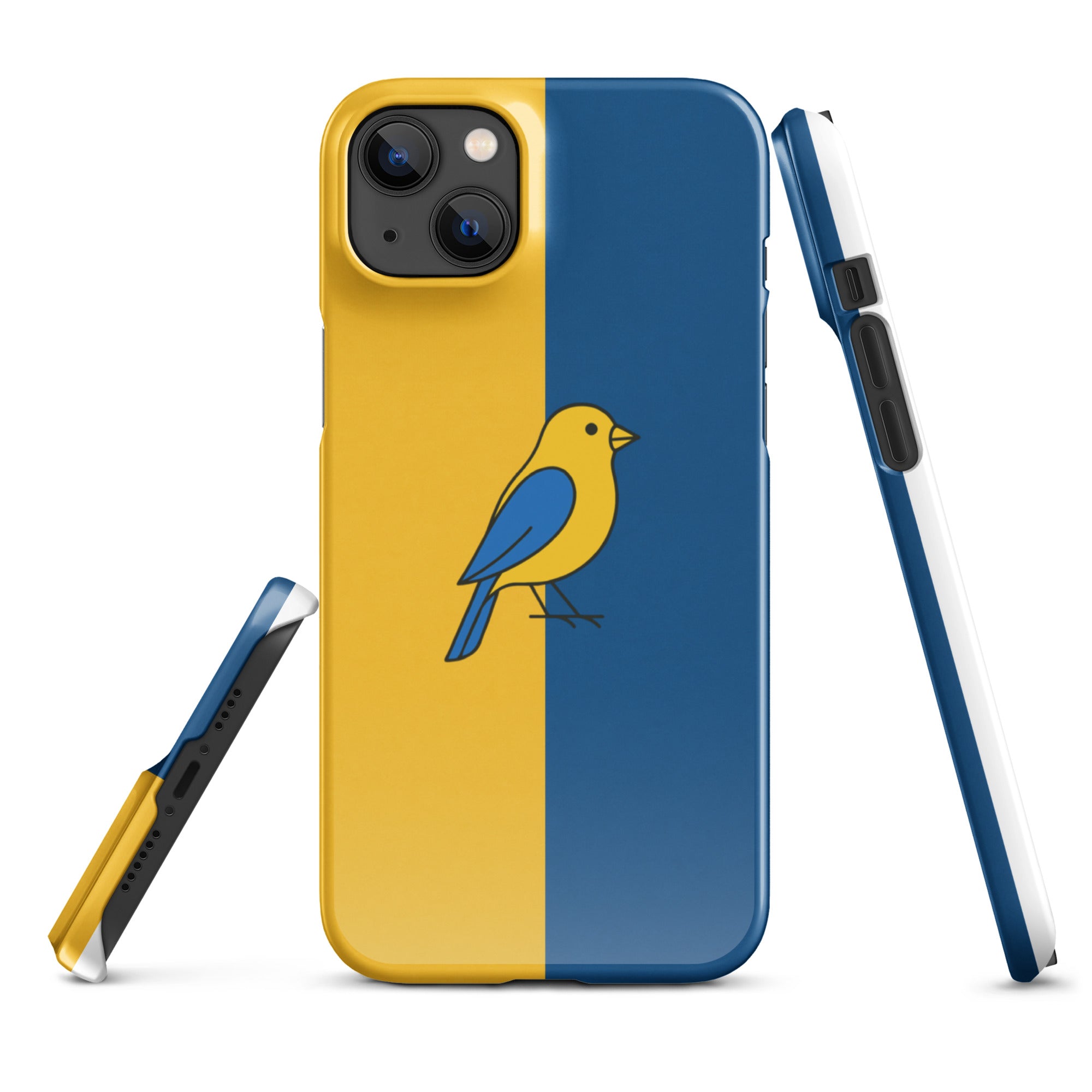 Foto di - Cover Resistente e Compatibile con Ricarica Wireless iPhone – Uccellino Giallo Blu-Smartphone-Biiply