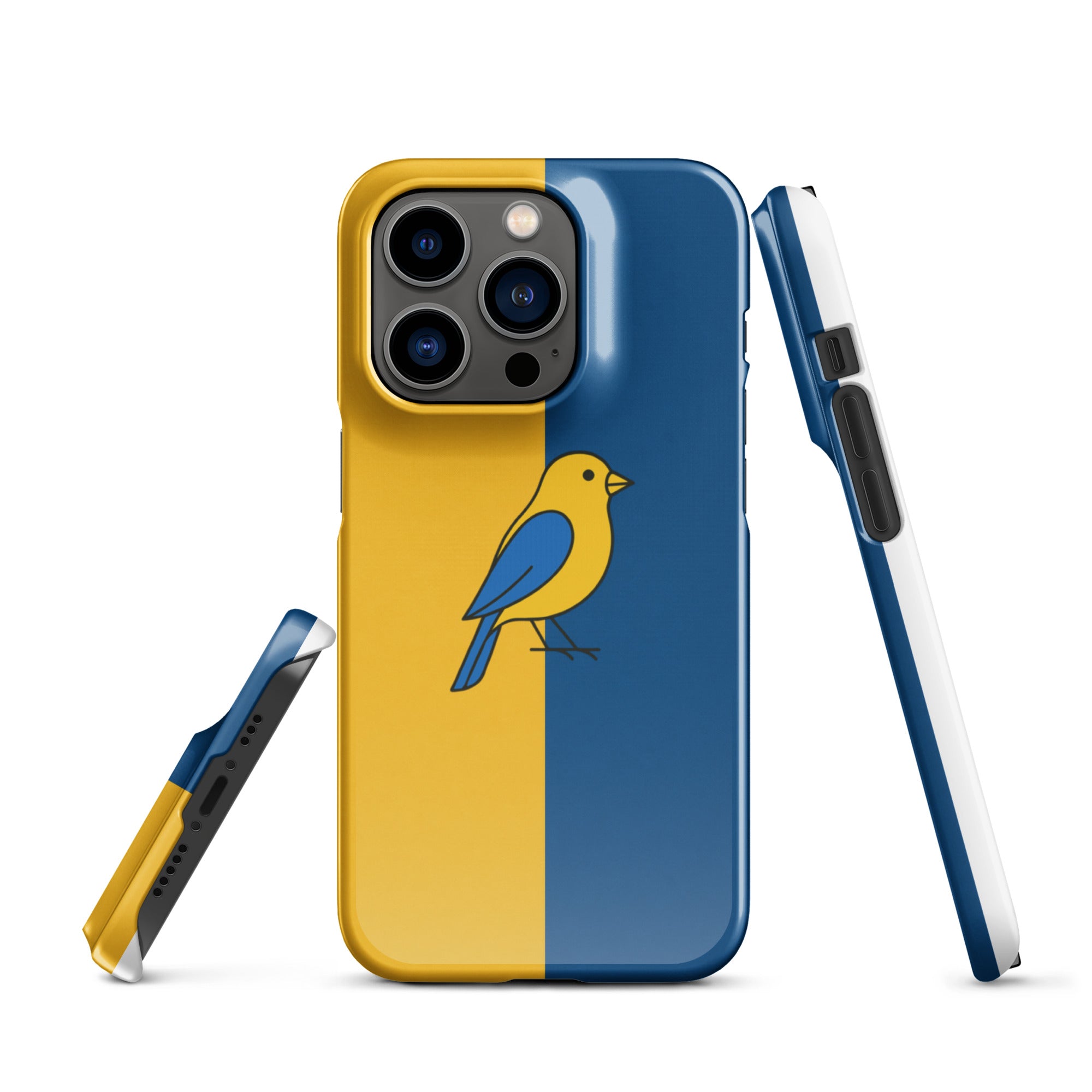Foto di - Cover Resistente e Compatibile con Ricarica Wireless iPhone – Uccellino Giallo Blu-Smartphone-Biiply