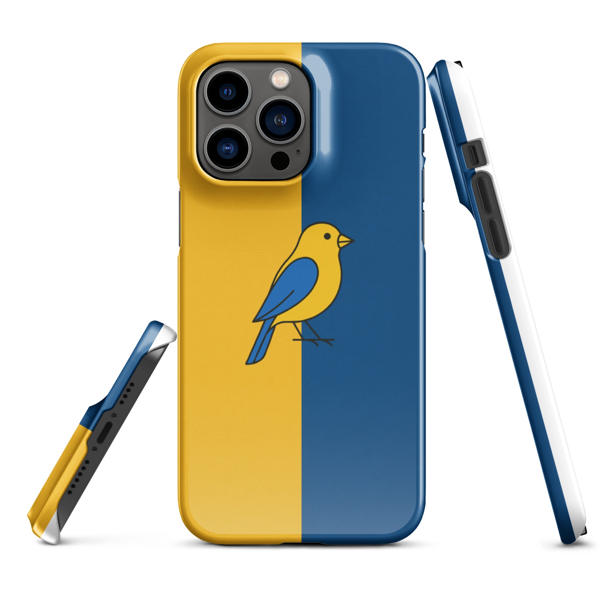 Foto di - Cover Resistente e Compatibile con Ricarica Wireless iPhone – Uccellino Giallo Blu-Smartphone-Biiply