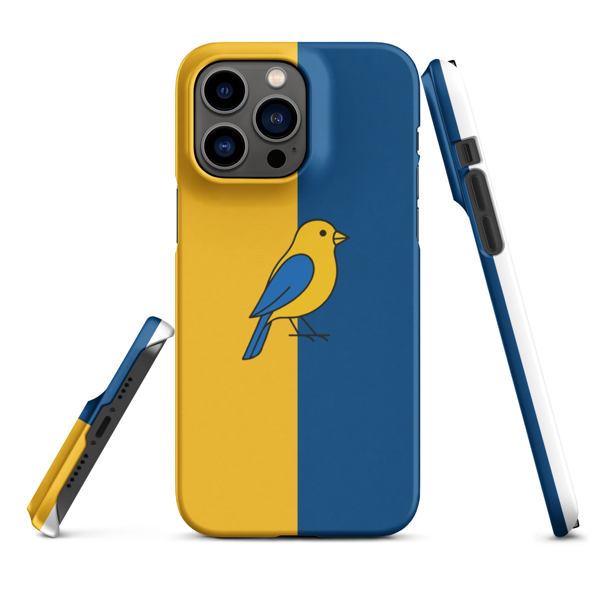 Foto di - Cover Resistente e Compatibile con Ricarica Wireless iPhone – Uccellino Giallo Blu-Smartphone-Biiply