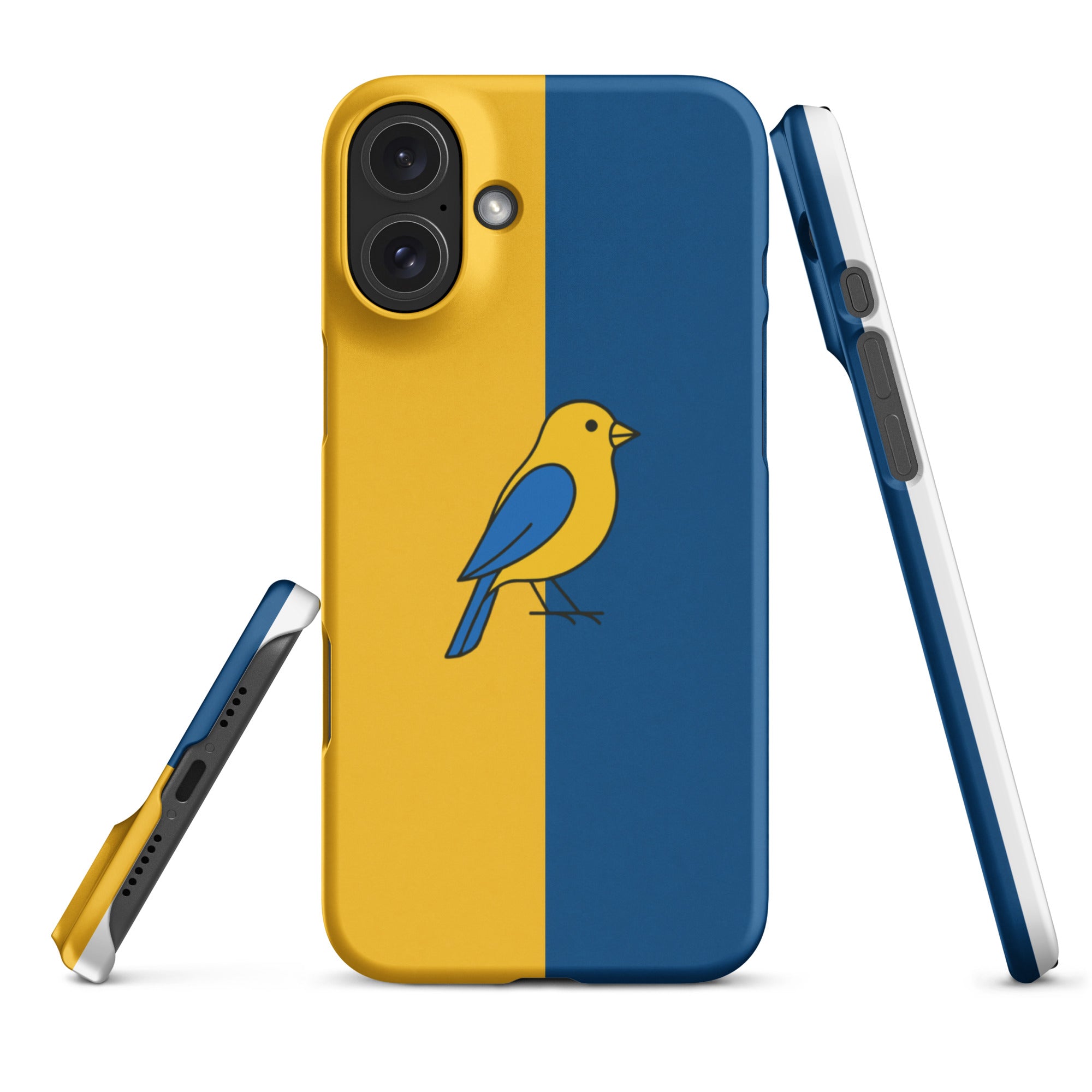 Foto di - Cover Resistente e Compatibile con Ricarica Wireless iPhone – Uccellino Giallo Blu-Smartphone-Biiply