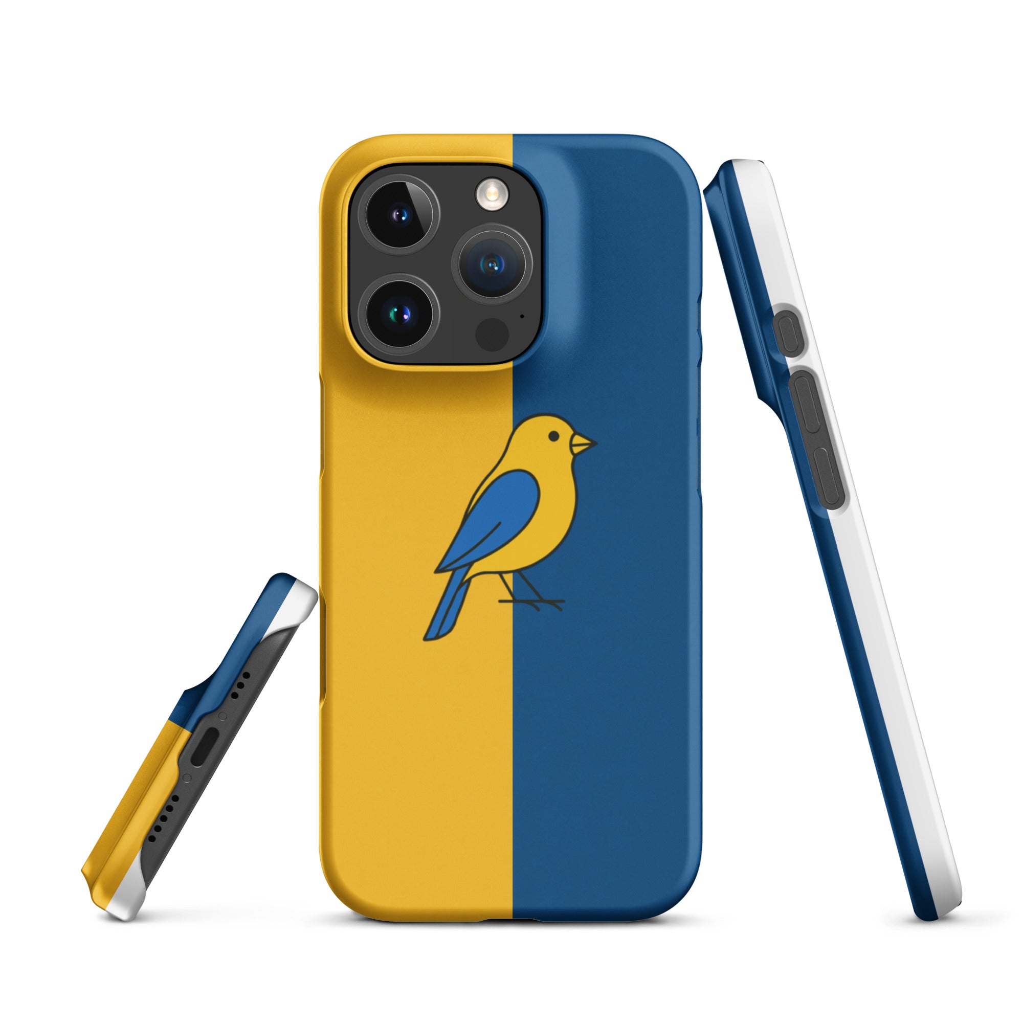Foto di - Cover Resistente e Compatibile con Ricarica Wireless iPhone – Uccellino Giallo Blu-Smartphone-Biiply