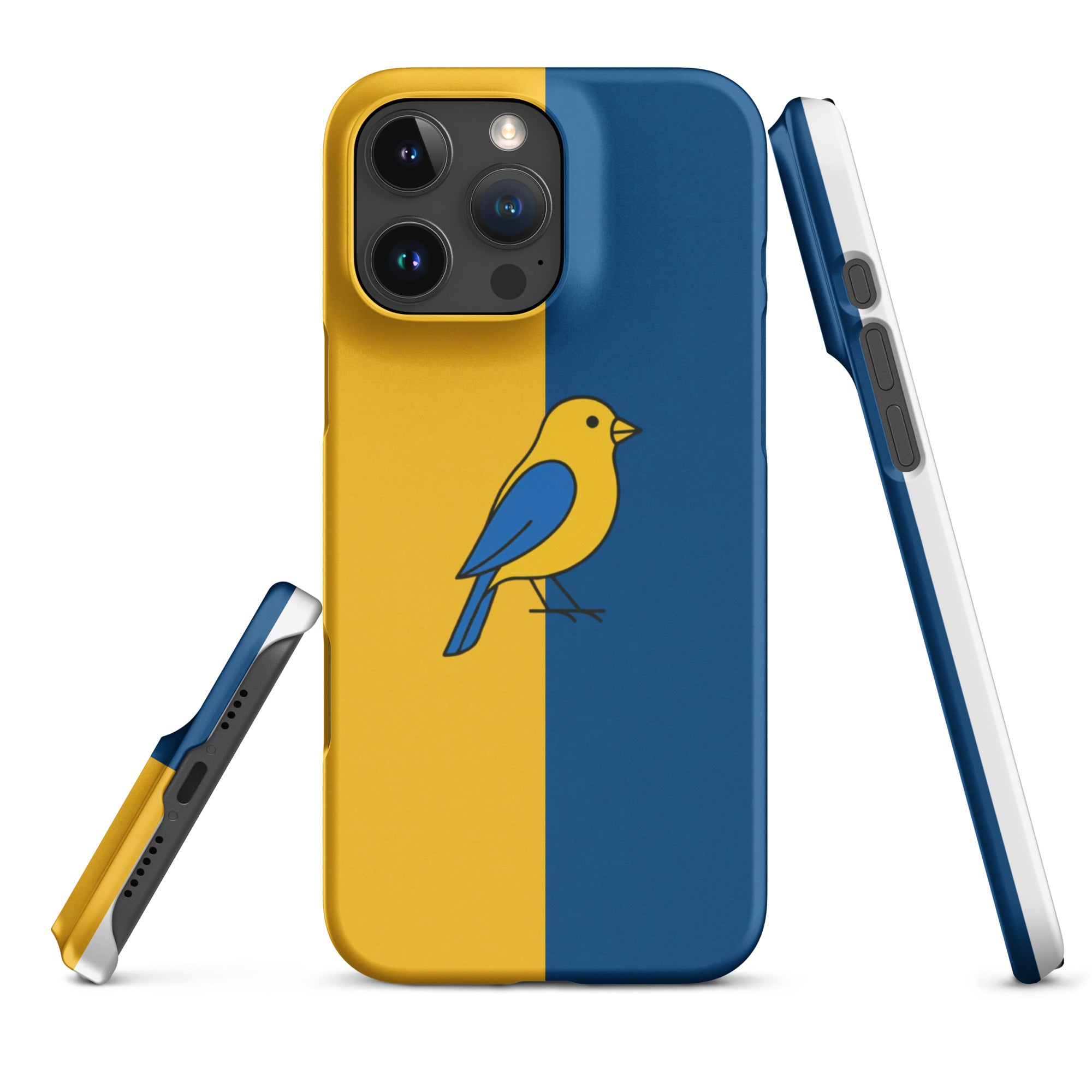 Foto di - Cover Resistente e Compatibile con Ricarica Wireless iPhone – Uccellino Giallo Blu-Smartphone-Biiply