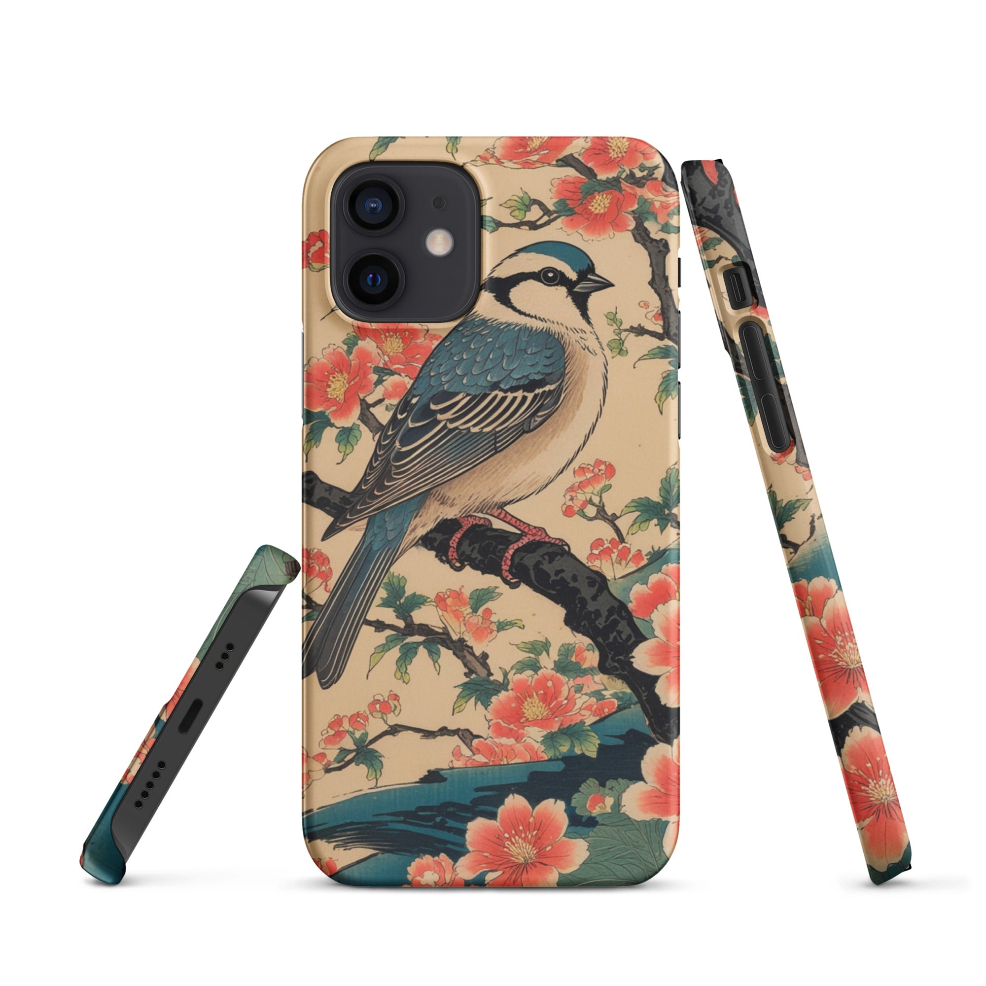 Foto di - Cover Resistente e Compatibile con Ricarica Wireless iPhone – Uccellino Stile Giapponese-Smartphone-Biiply