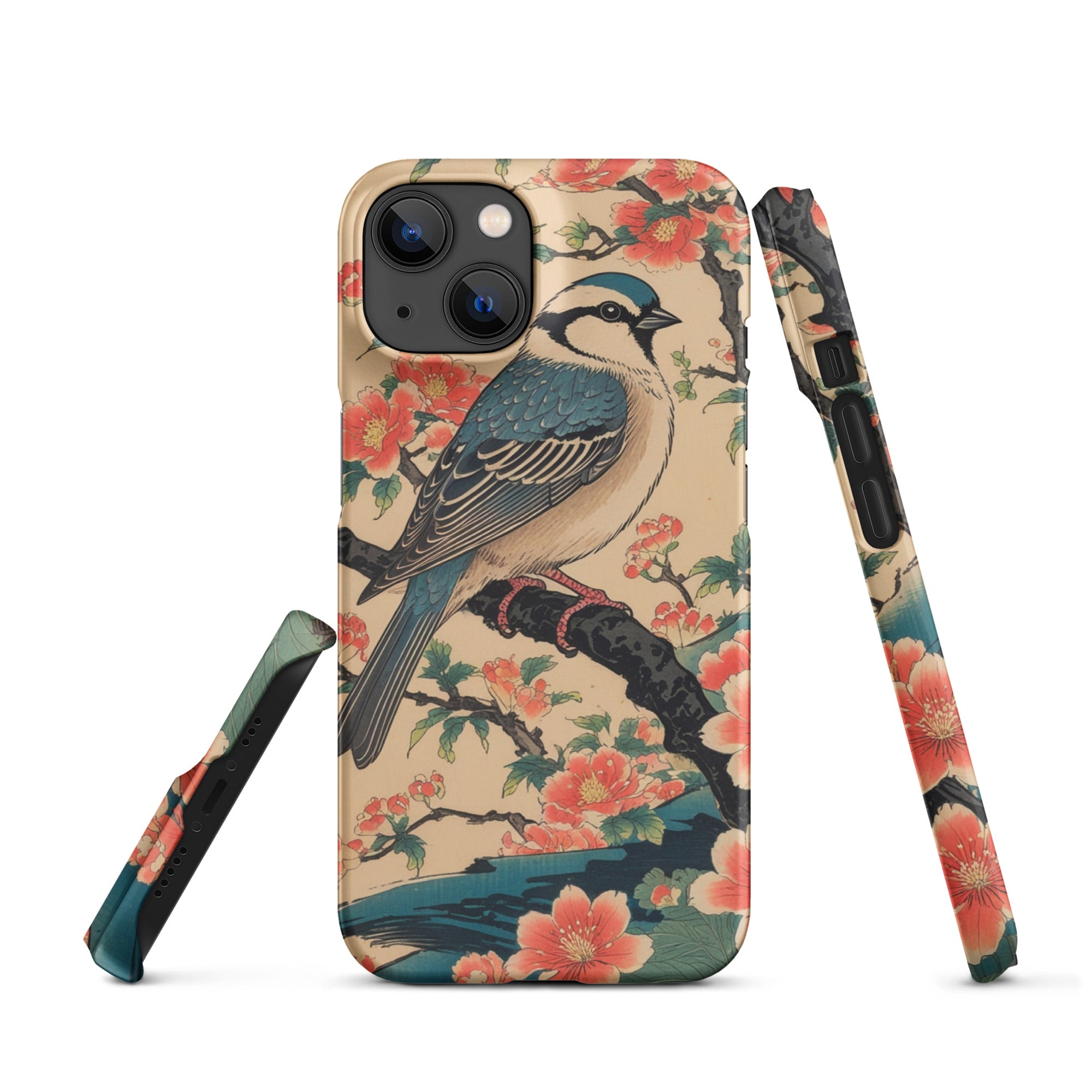 Foto di - Cover Resistente e Compatibile con Ricarica Wireless iPhone – Uccellino Stile Giapponese-Smartphone-Biiply