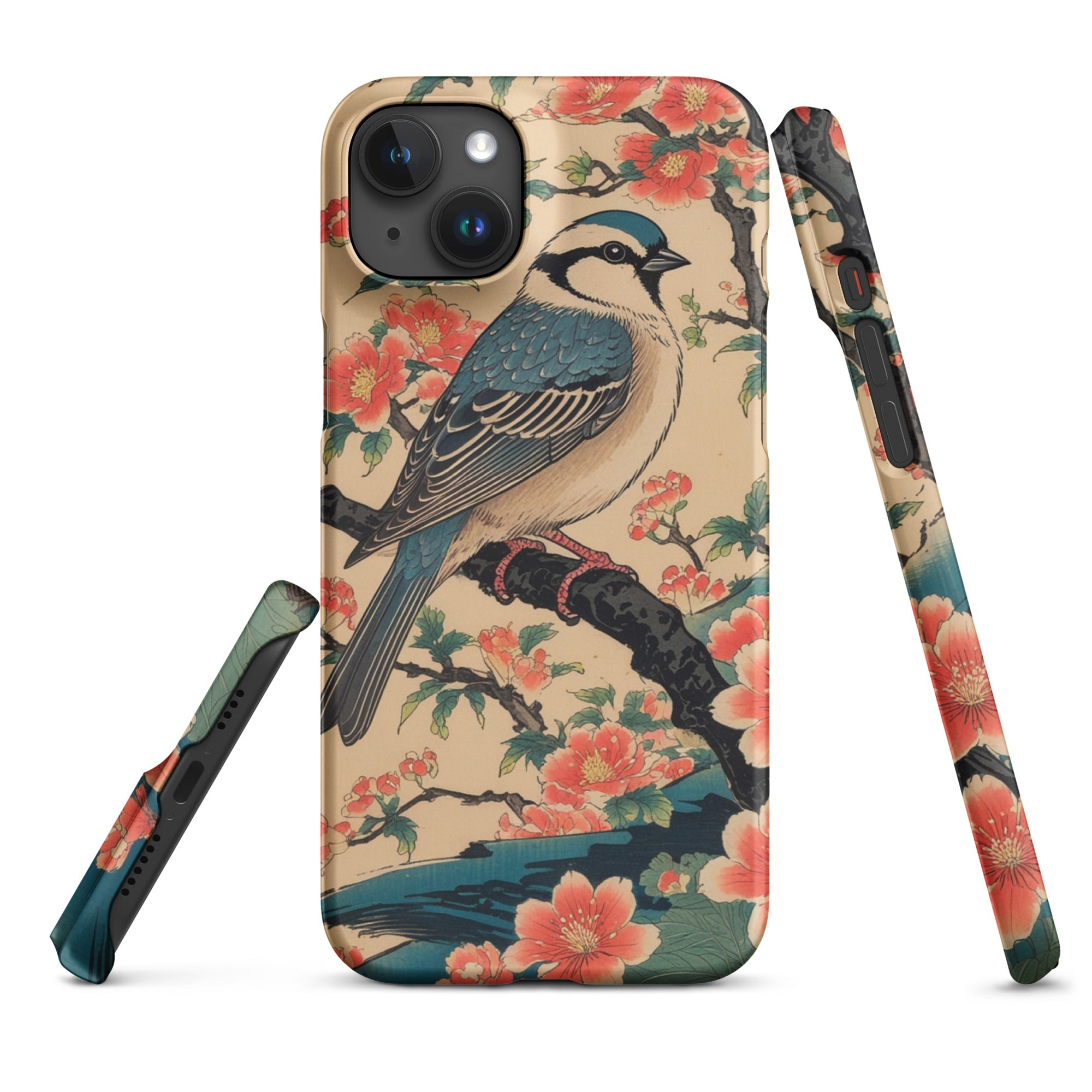 Foto di - Cover Resistente e Compatibile con Ricarica Wireless iPhone – Uccellino Stile Giapponese-Smartphone-Biiply