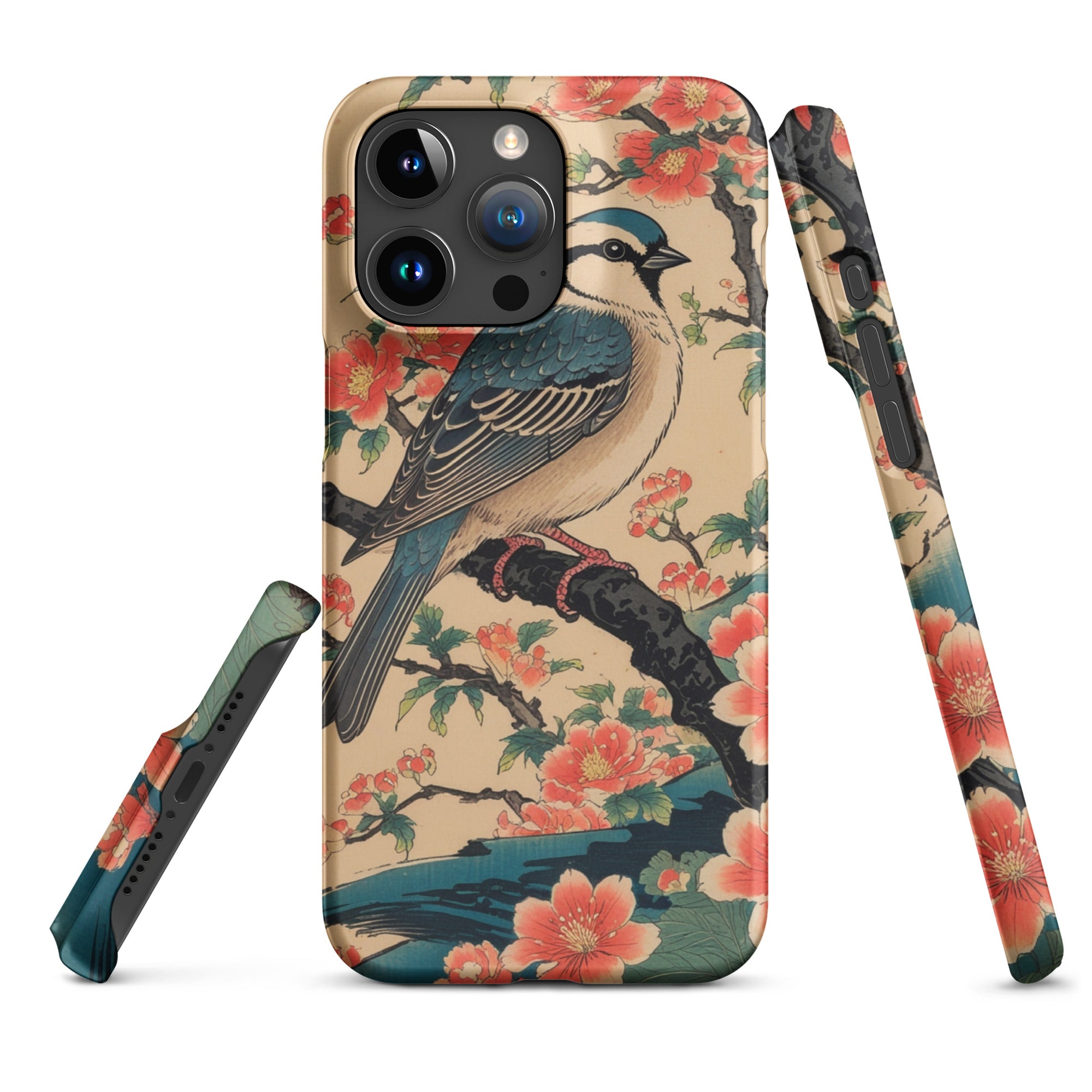 Foto di - Cover Resistente e Compatibile con Ricarica Wireless iPhone – Uccellino Stile Giapponese-Smartphone-Biiply