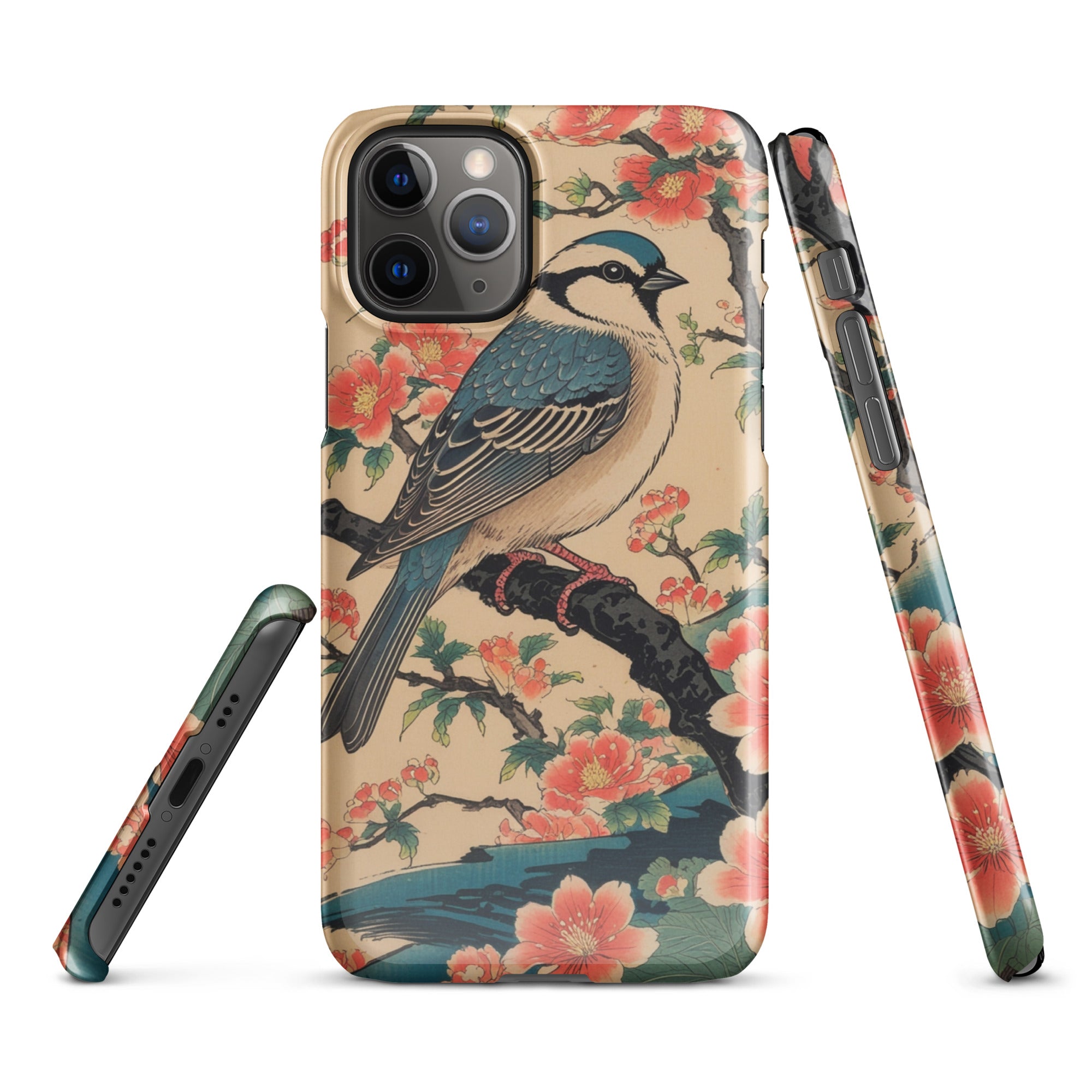 Foto di - Cover Resistente e Compatibile con Ricarica Wireless iPhone – Uccellino Stile Giapponese-Smartphone-Biiply