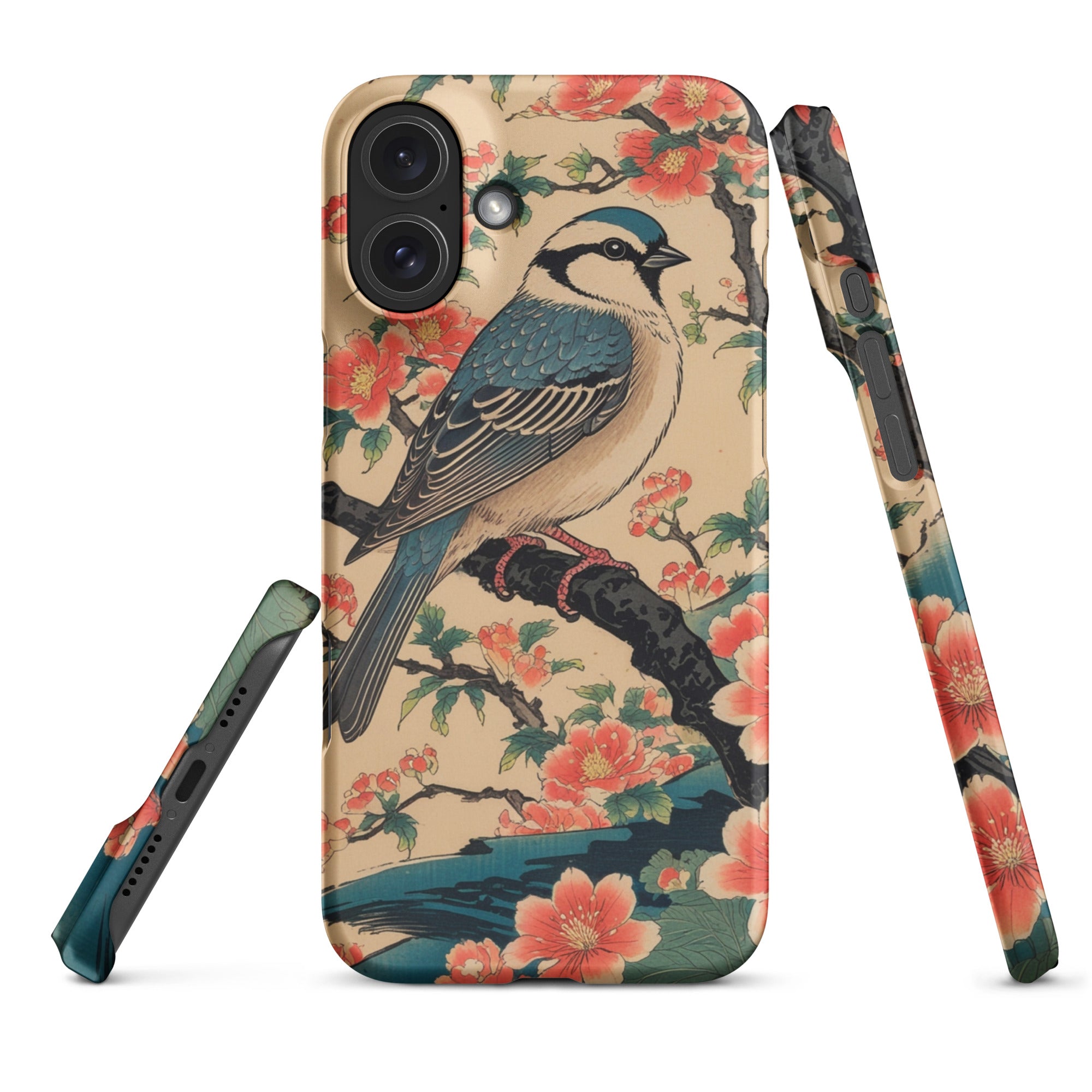 Foto di - Cover Resistente e Compatibile con Ricarica Wireless iPhone – Uccellino Stile Giapponese-Smartphone-Biiply