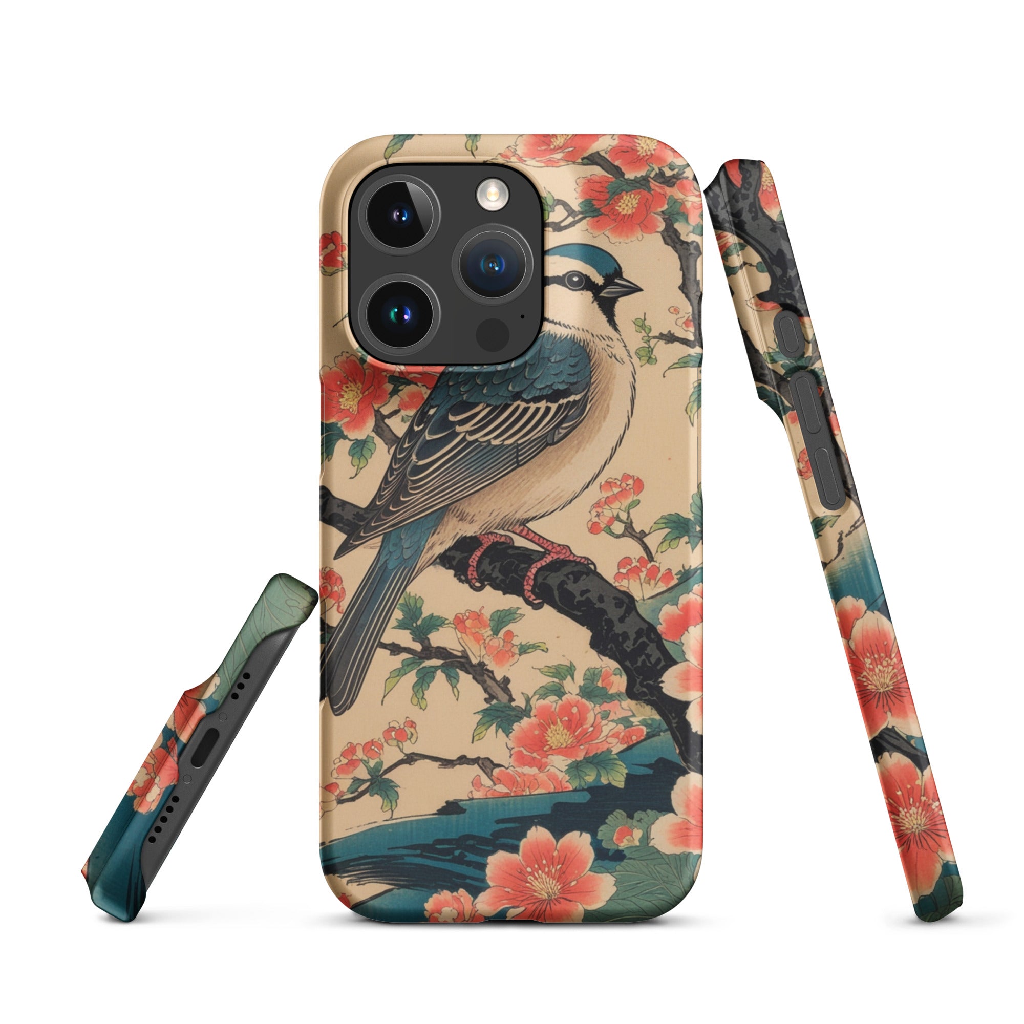 Foto di - Cover Resistente e Compatibile con Ricarica Wireless iPhone – Uccellino Stile Giapponese-Smartphone-Biiply