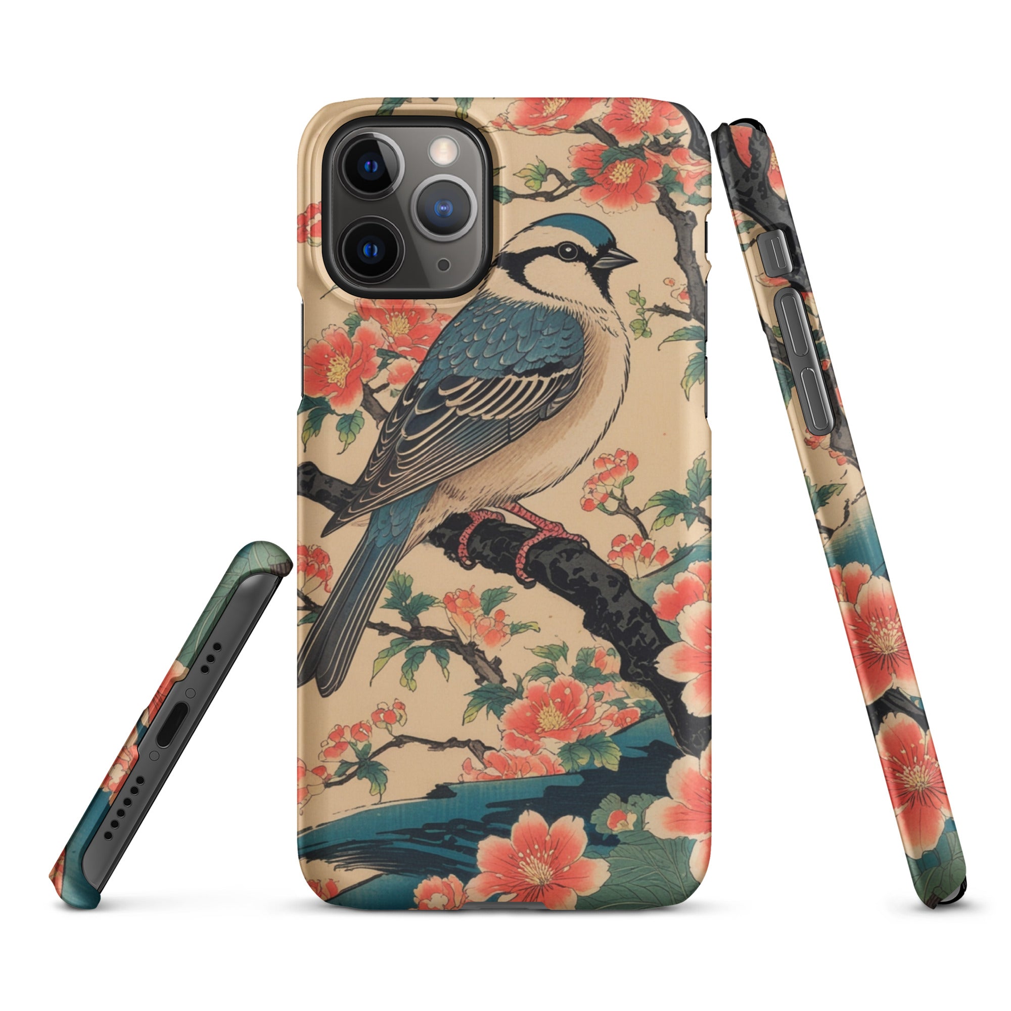 Foto di - Cover Resistente e Compatibile con Ricarica Wireless iPhone – Uccellino Stile Giapponese-Smartphone-Biiply