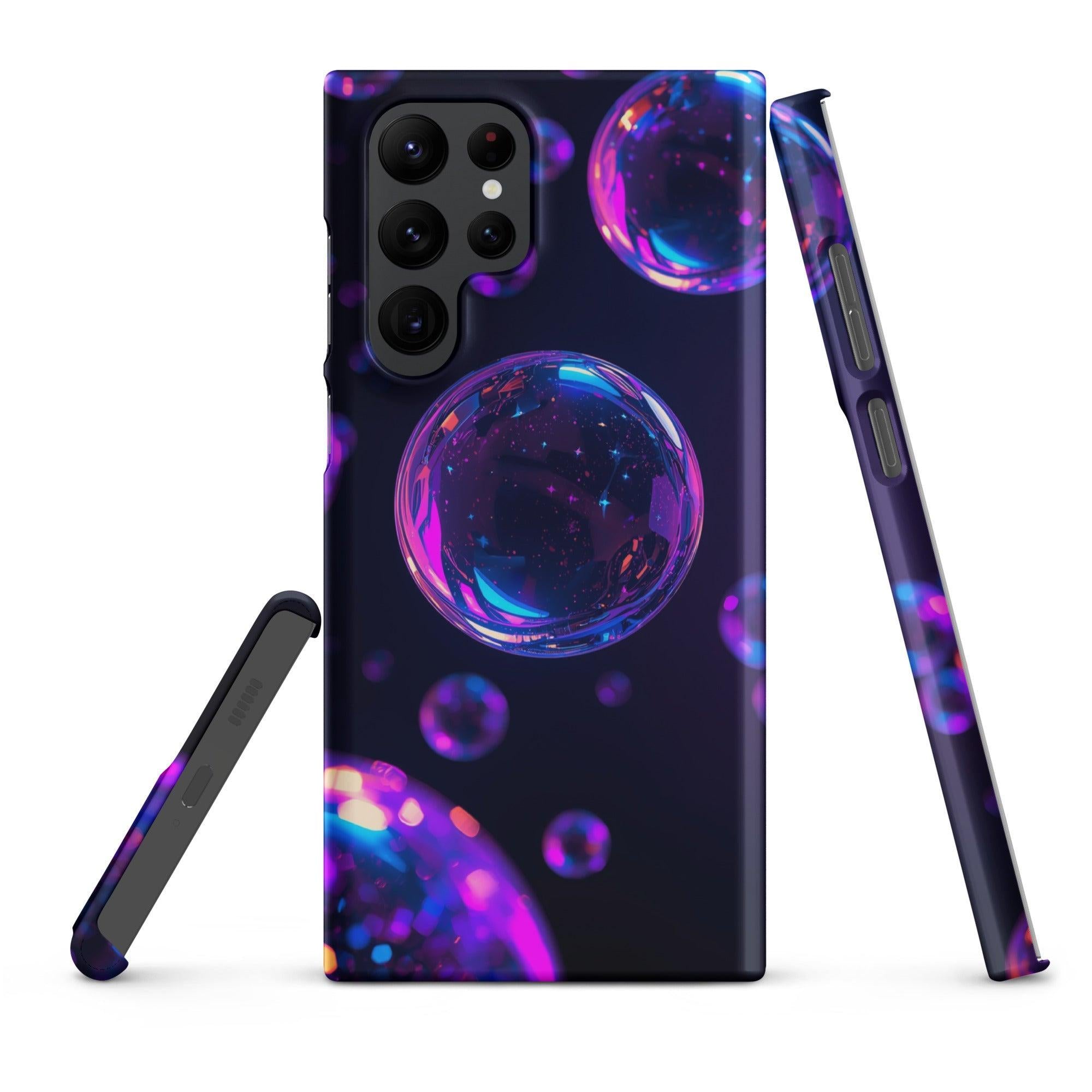 Foto di - Cover Resistente e Sottile Samsung - Compatibile con Ricarica Wireless - Bolle Viola Super Realistiche-Smartphone-Biiply