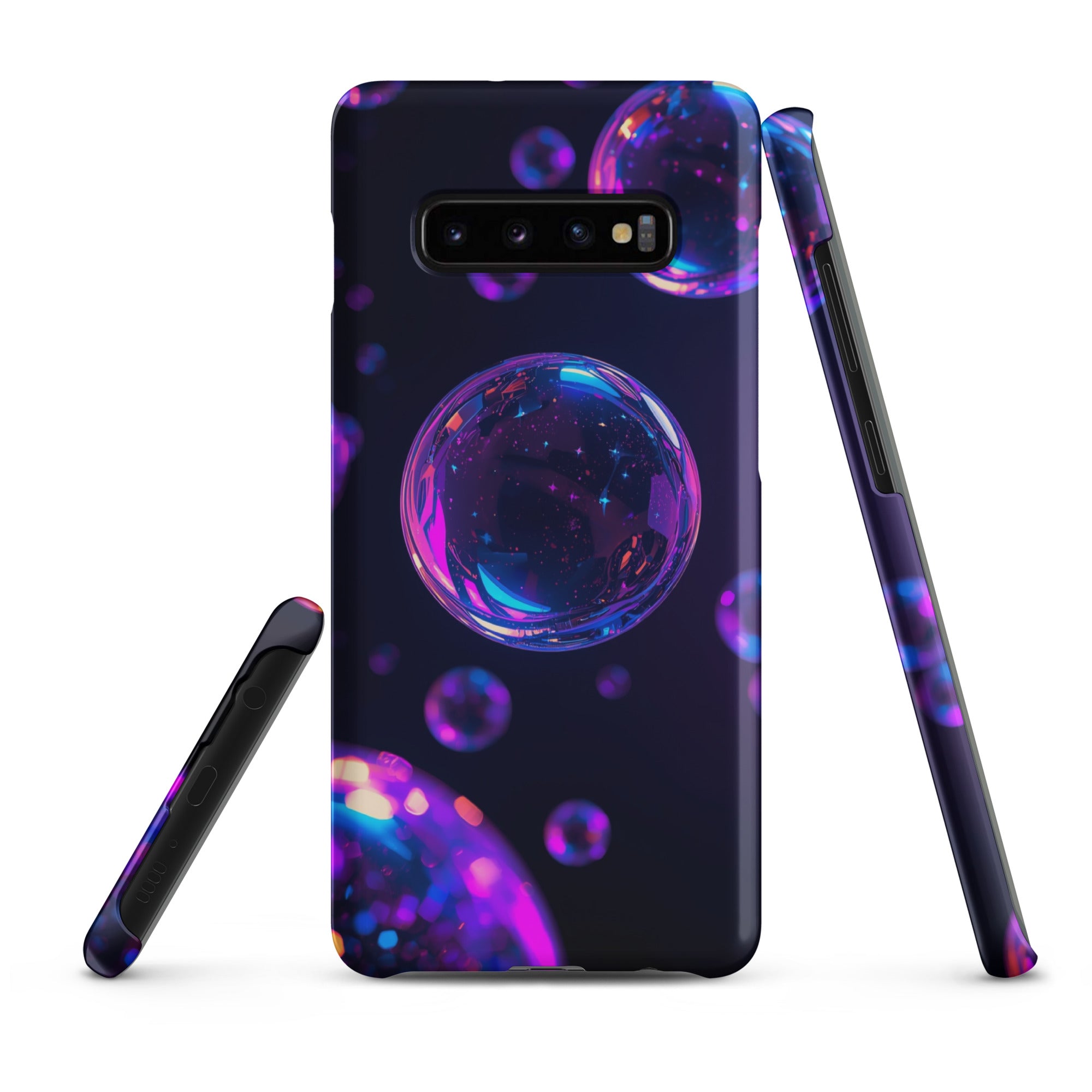 Foto di - Cover Resistente e Sottile Samsung - Compatibile con Ricarica Wireless - Bolle Viola Super Realistiche-Smartphone-Biiply
