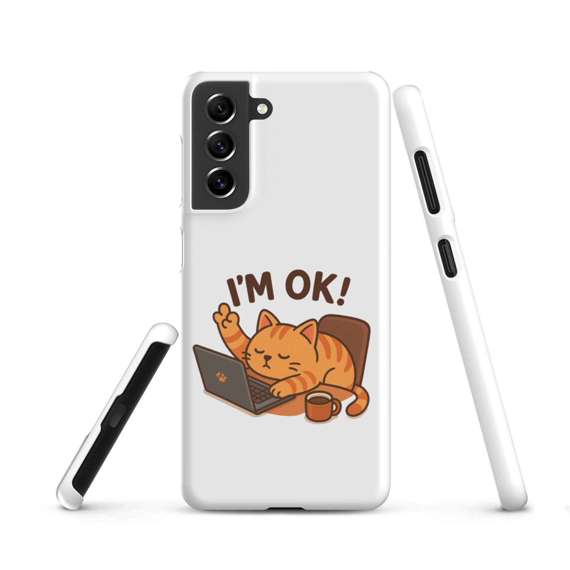 Foto di - Cover Resistente e Sottile Samsung - Compatibile con Ricarica Wireless - Gatto Sto Bene-Biiply