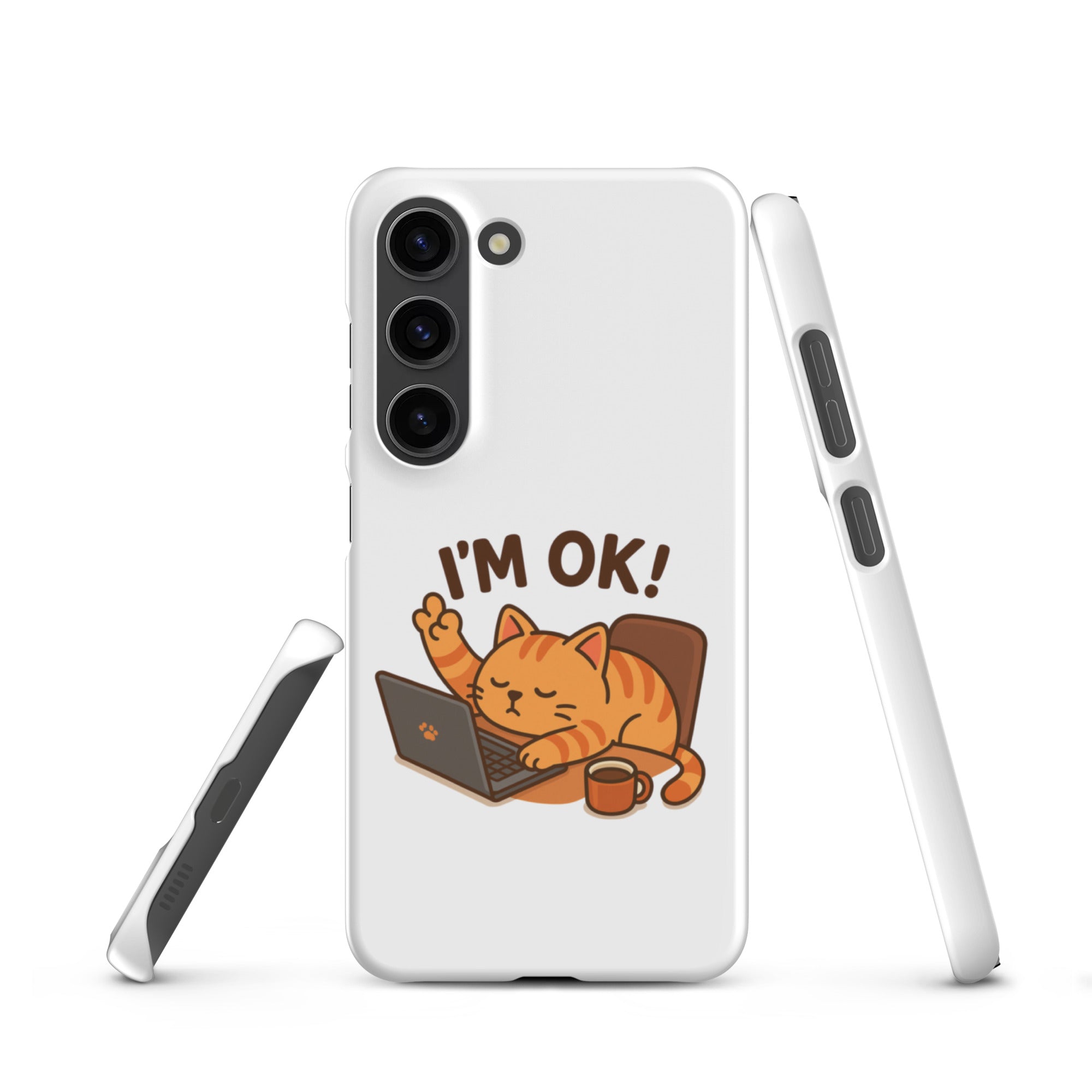 Foto di - Cover Resistente e Sottile Samsung - Compatibile con Ricarica Wireless - Gatto Sto Bene-Biiply