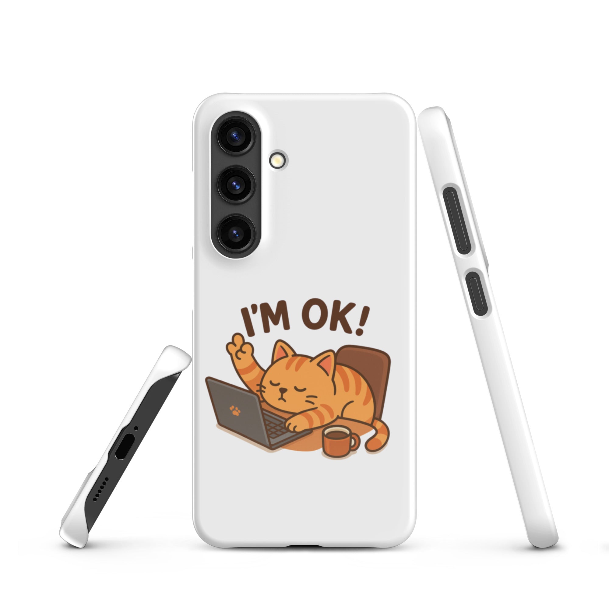 Foto di - Cover Resistente e Sottile Samsung - Compatibile con Ricarica Wireless - Gatto Sto Bene-Biiply