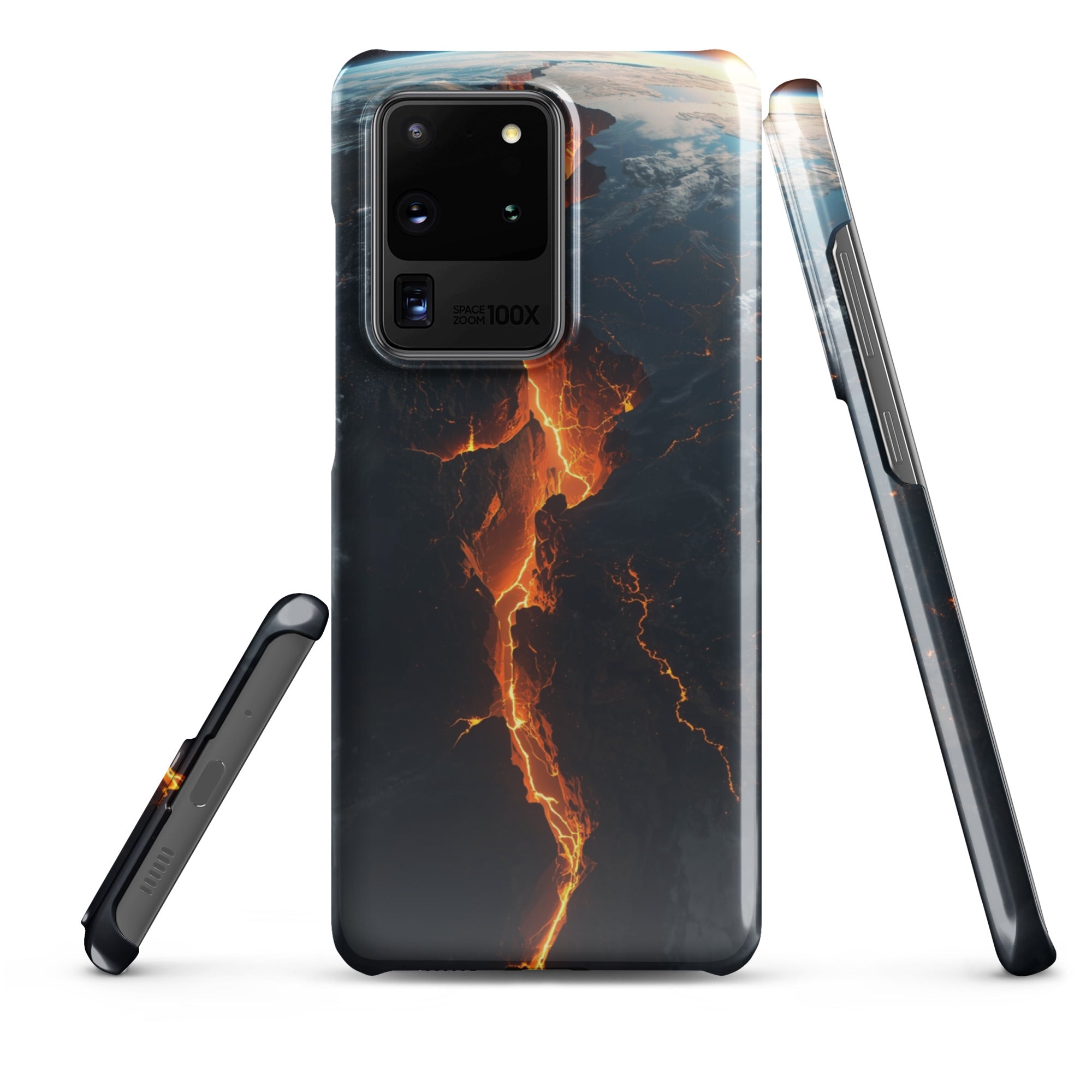 Foto di - Cover Resistente e Sottile Samsung - Compatibile con Ricarica Wireless - Spaccatura Pianeta Terra-Smartphone-Biiply