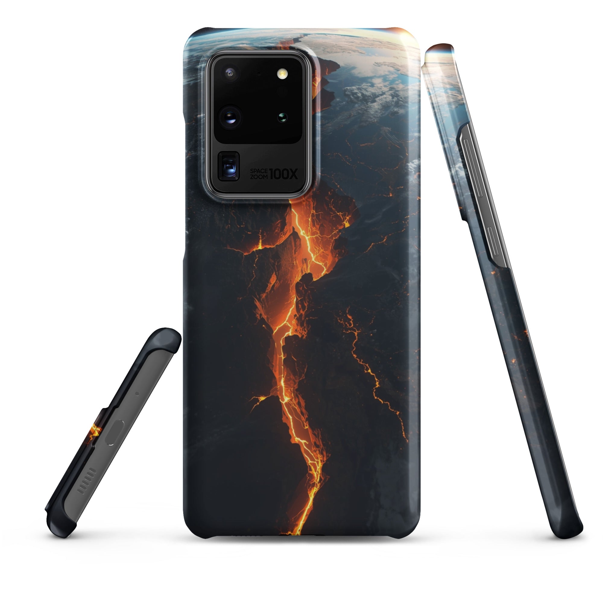 Foto di - Cover Resistente e Sottile Samsung - Compatibile con Ricarica Wireless - Spaccatura Pianeta Terra-Smartphone-Biiply