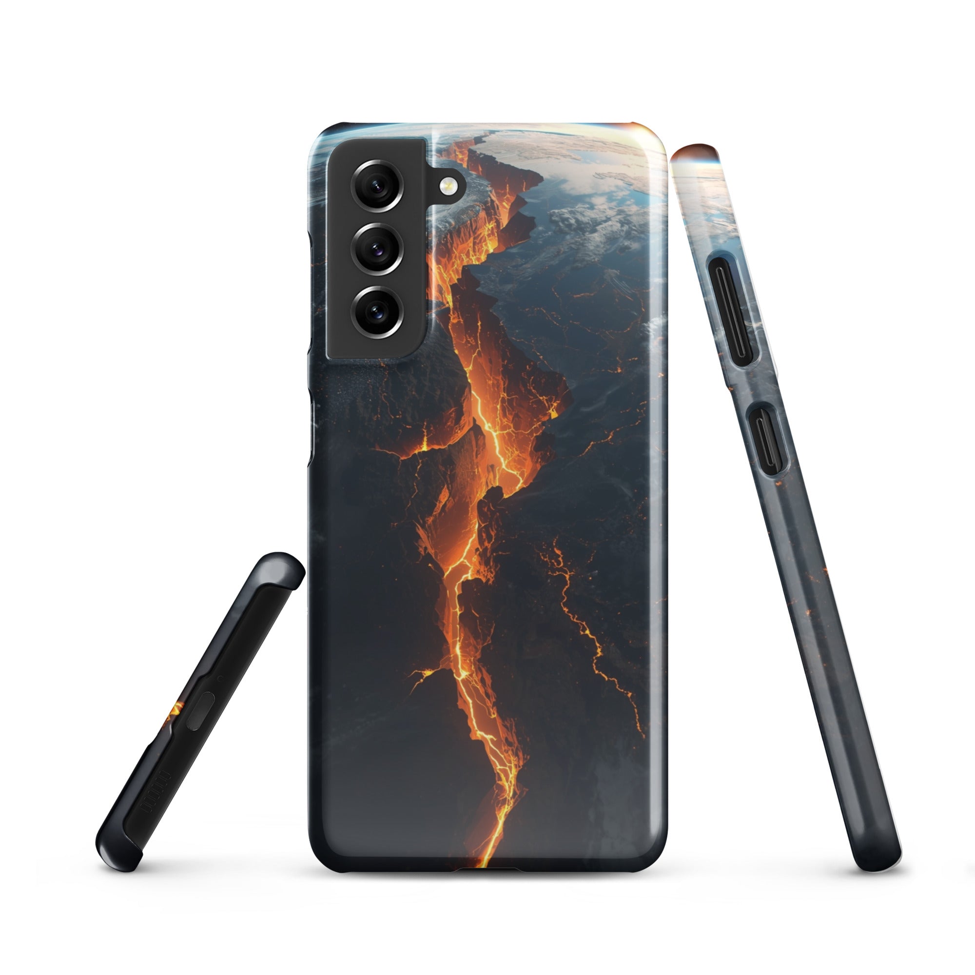 Foto di - Cover Resistente e Sottile Samsung - Compatibile con Ricarica Wireless - Spaccatura Pianeta Terra-Smartphone-Biiply